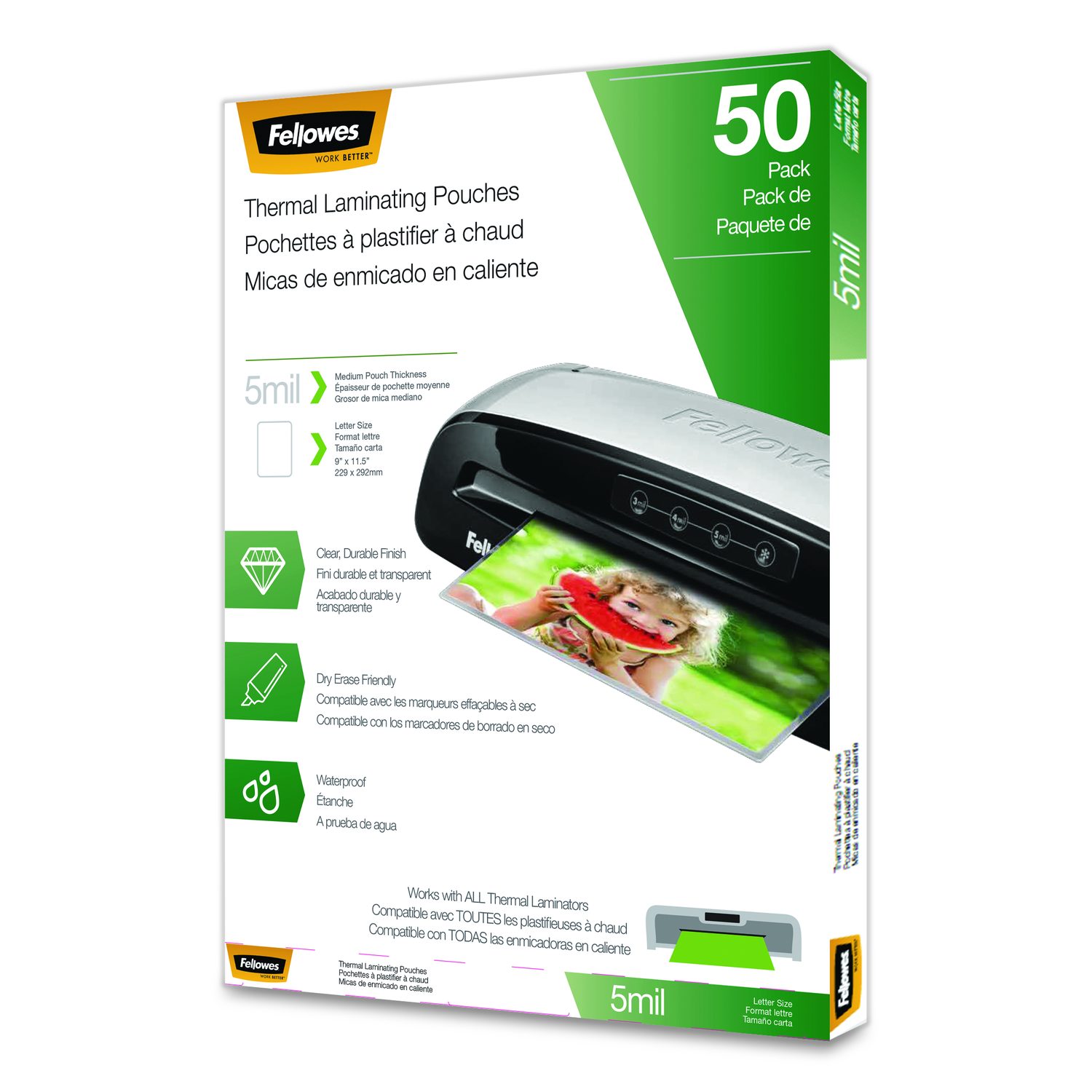 thumbnail image 2 of 3M Scotch Self-Sealing Laminating Pouches, 9.5 Mil, 2.81 X 3.75 Inches, Gloss Clear, 5-Pack (PL903G) 2 of 6