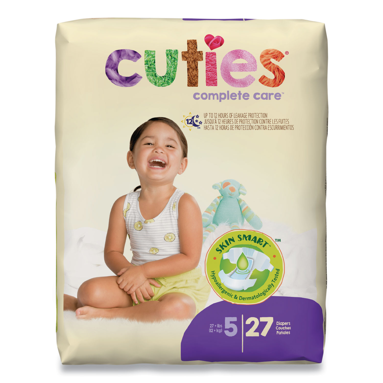 Cuties® Premium Jumbo Diapers, Size 5, Over 27 lbs, 108/Carton