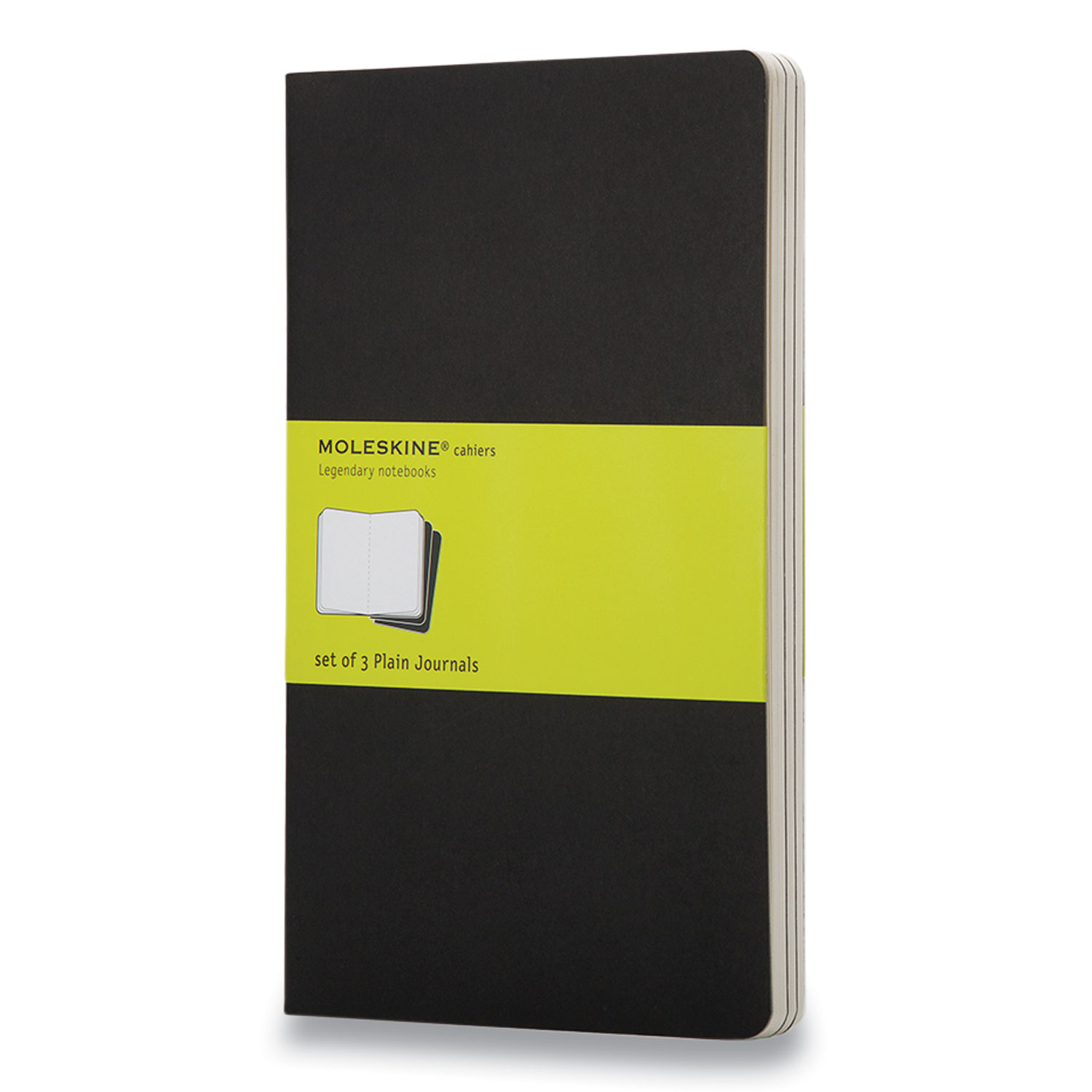  Moleskine 704918XX Cahier Journal, Unruled, Black Cover 5.5 x 3.5, 64 Pages, 3/Pack (HBG2639188) 