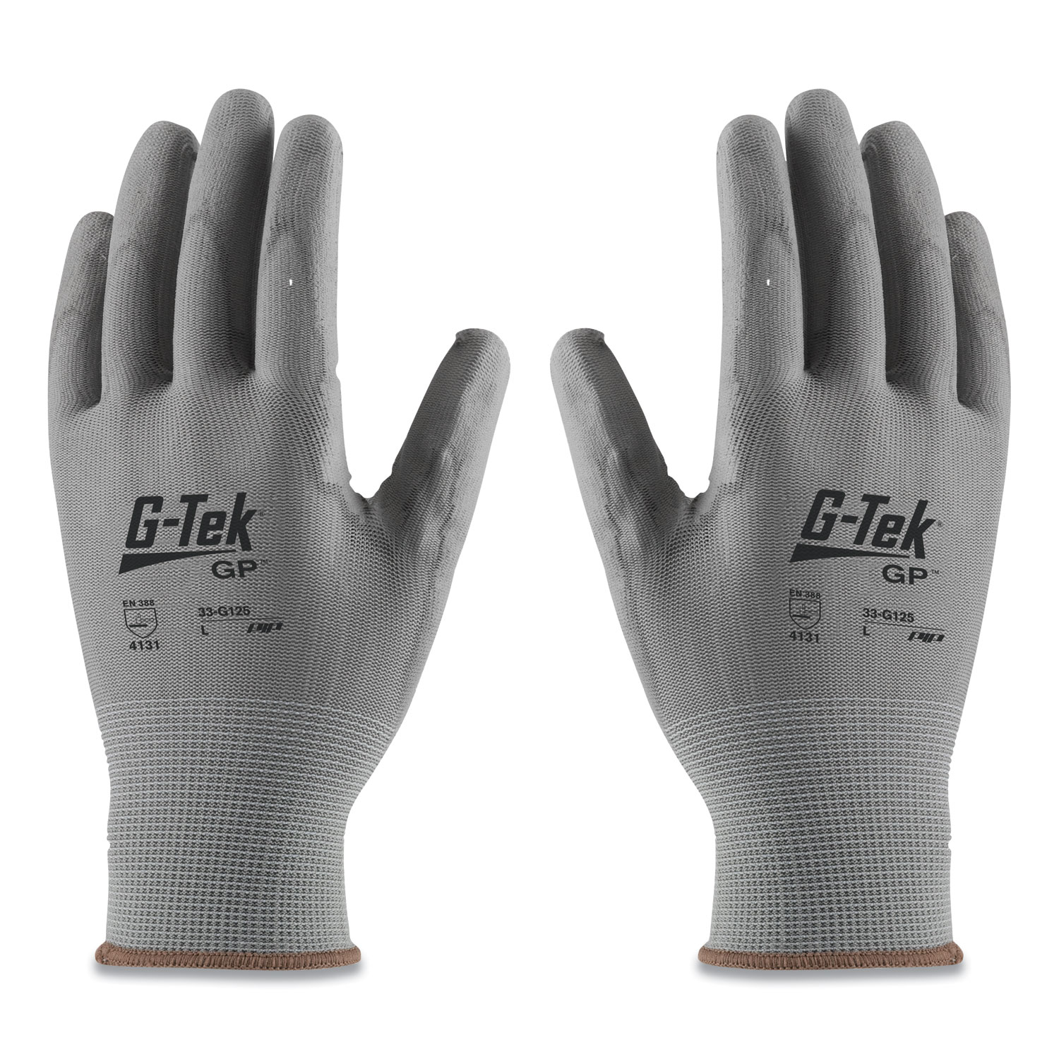 G-Tek® GP Polyurethane-Coated Nylon Gloves, Small, Gray, 12 Pairs