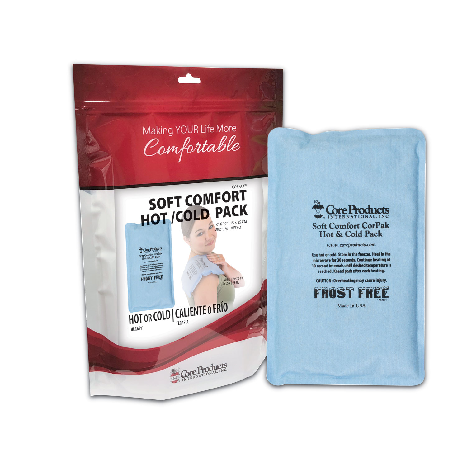 Core Products® Soft Comfort CorPak Reusable Hot and Cold Pack, 6 x 10