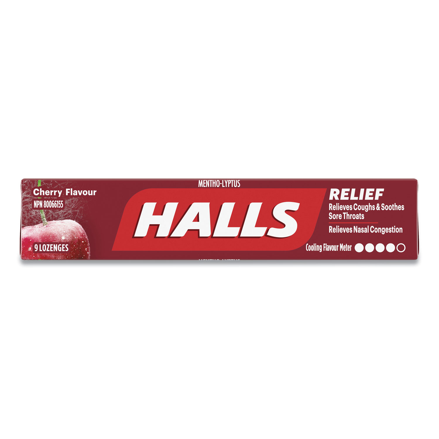 HALLS Mentho-Lyptus Cough and Sore Throat Lozenges, Cherry, 20 Packs/Box