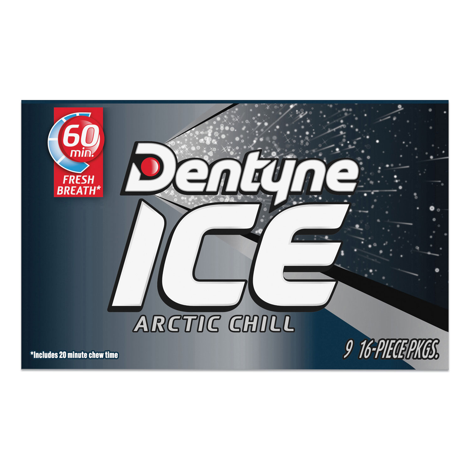  Dentyne Ice AMC31240 Sugarless Gum, Arctic Chill, 16 Pieces/Pack, 9 Packs/Box (MDZ2051025) 