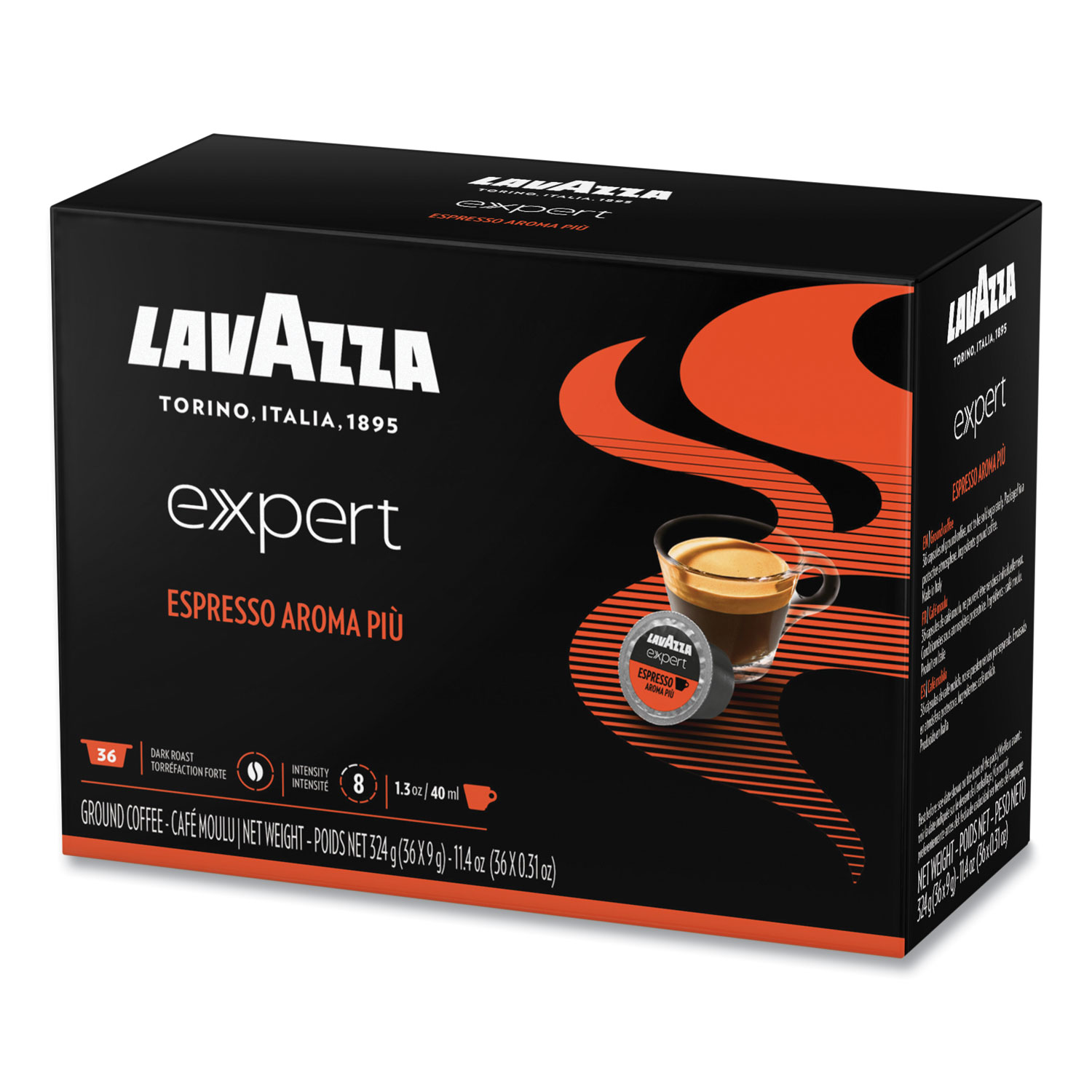  Lavazza 2259 Expert Capsules, Espresso Aroma Piu, 0.31 oz, 36/Box (LAV2259) 