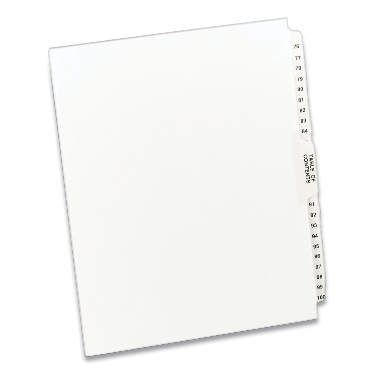 Preprinted Legal Exhibit Side Tab Index Dividers, Avery Style, 26-Tab, 76 to 100, 11 x 8.5, White, 1 Set