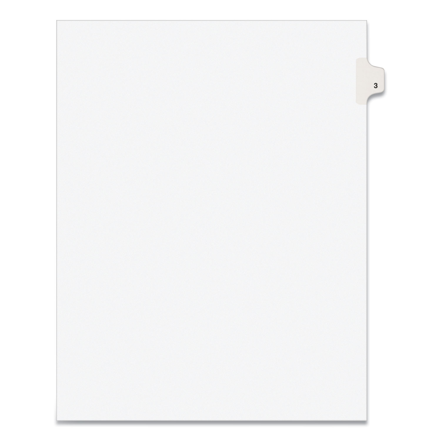 Preprinted Legal Exhibit Side Tab Index Dividers, Avery Style, 10-Tab, 3, 11 x 8.5, White, 25/Pack