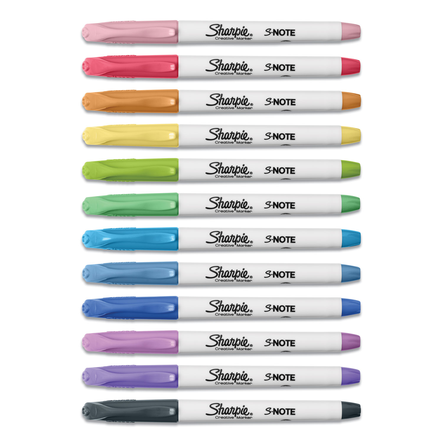  Sharpie 2117329 S-Note Creative Markers, Chisel Tip, Assorted Colors, 12/Pack (SAN2117329) 