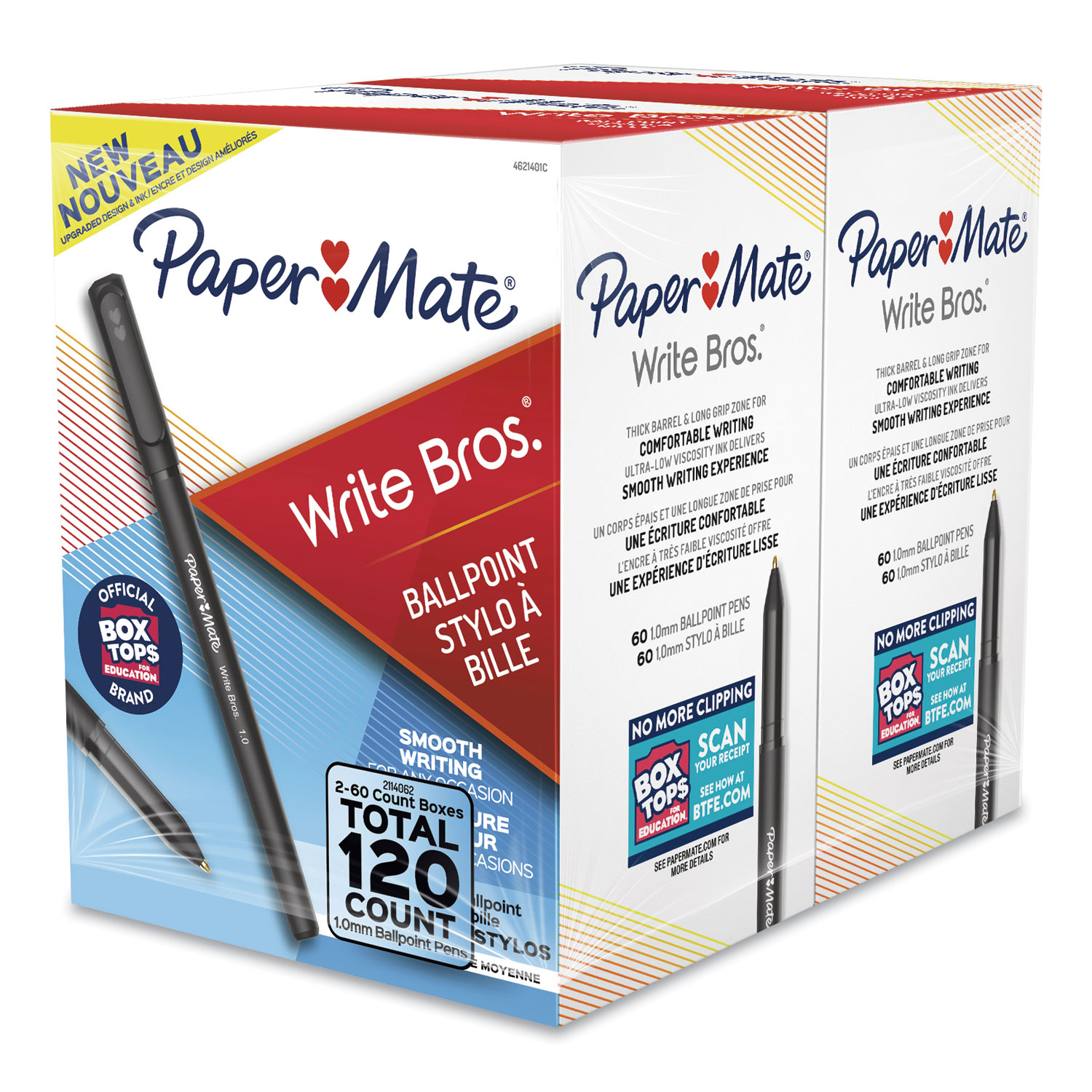 Paper Mate® Write Bros Ballpoint Stick Pens, 0.8 mm, Fine Point, Black  Barrel, Black Ink, Pack Of 12 Pens - Zerbee