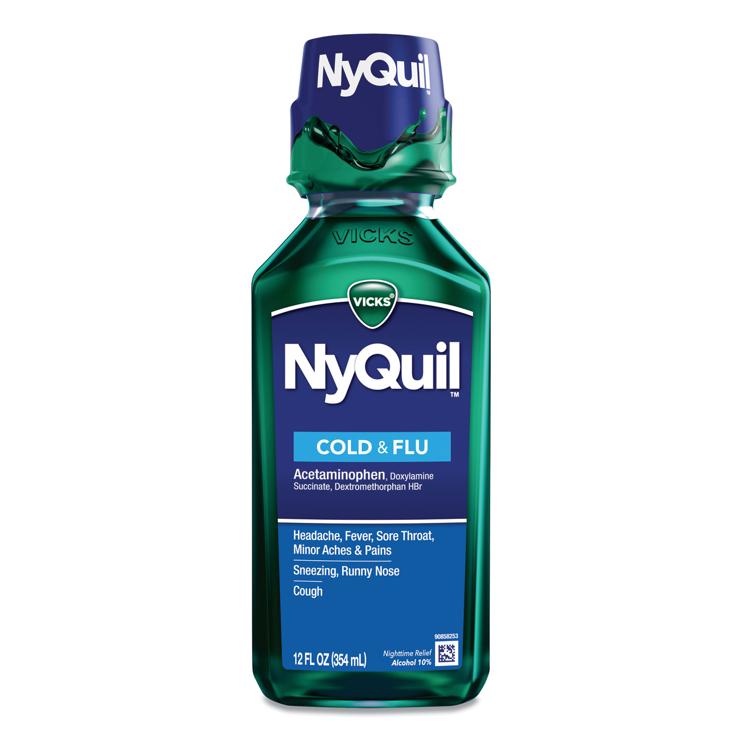  Vicks 01426EA NyQuil Cold and Flu Nighttime Liquid, 12 oz Bottle (PGC01426EA) 