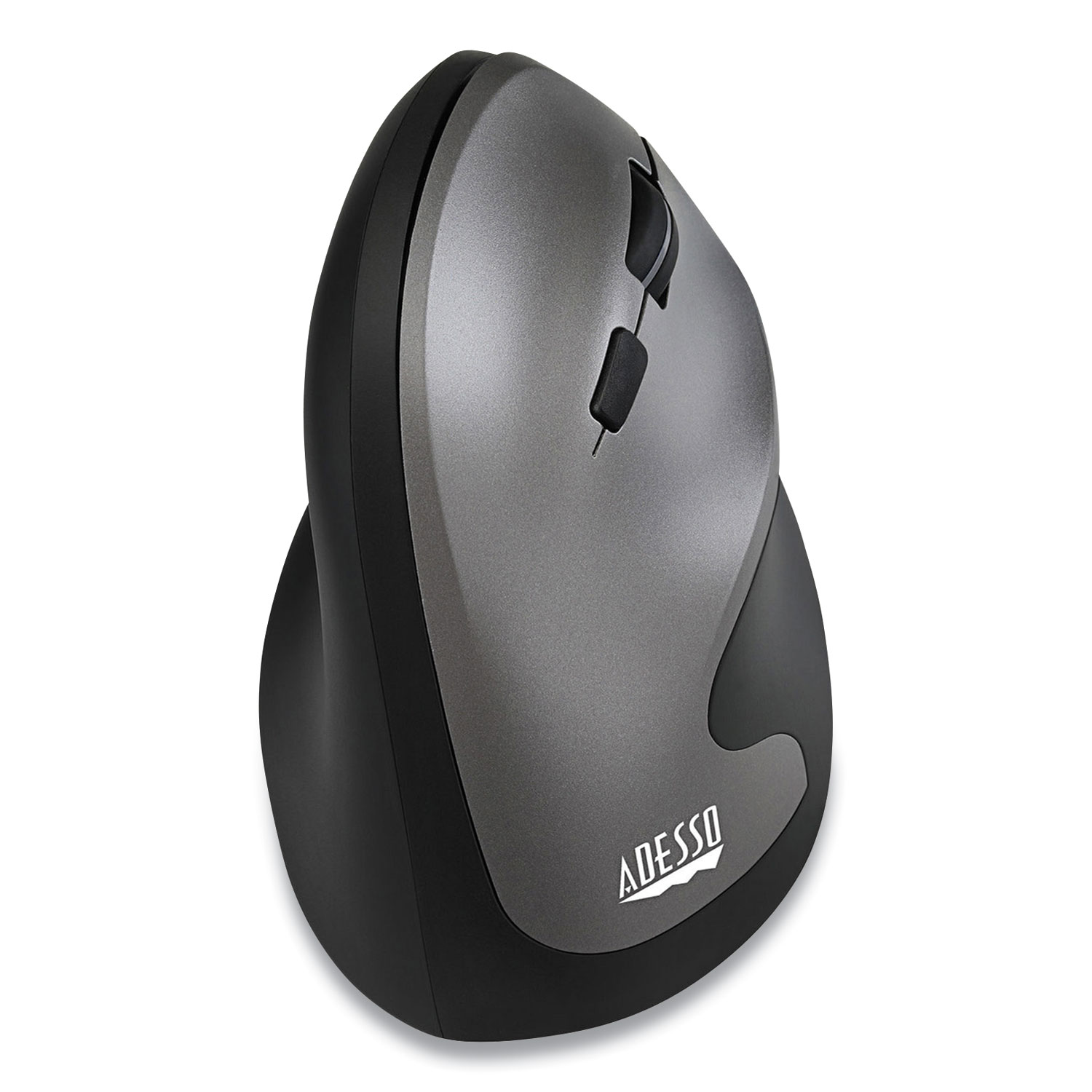 Adesso iMouse® A20 Antimicrobial Vertical Wireless Mouse, 2.4 GHz Frequency/33 ft Wireless Range, Right Hand Use, Black/Granite