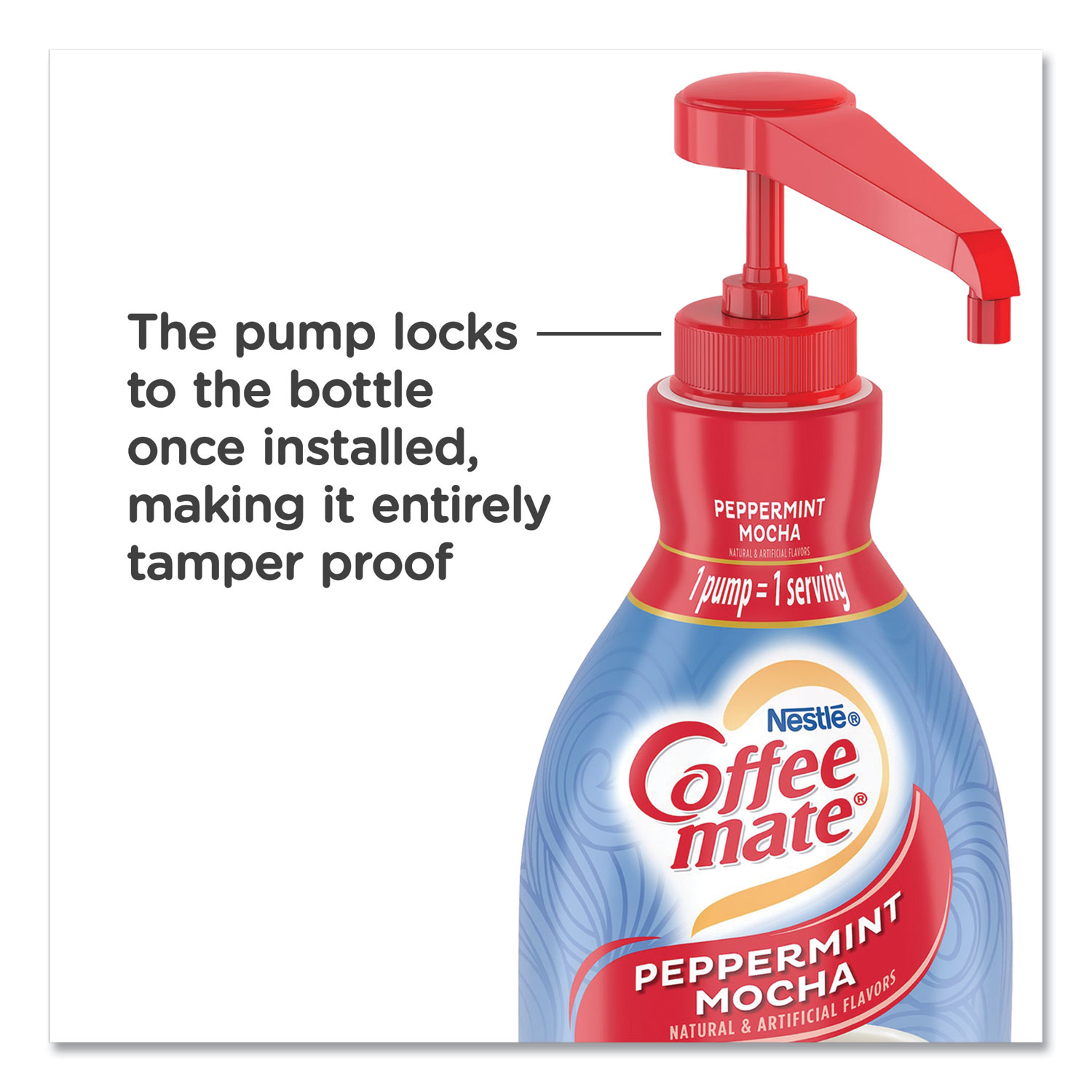 Liquid Coffee Creamer, Peppermint Mocha, 1500mL Pump Bottle - TonerQuest