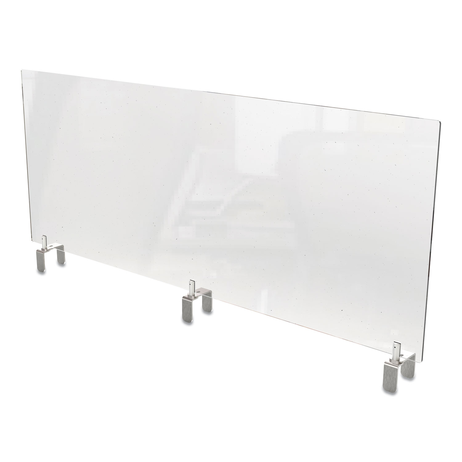  Ghent PEC2448-A Clear Partition Extender with Attached Clamp, 48 x 3.88 x 24, Thermoplastic Sheeting (GHEPEC2448A) 
