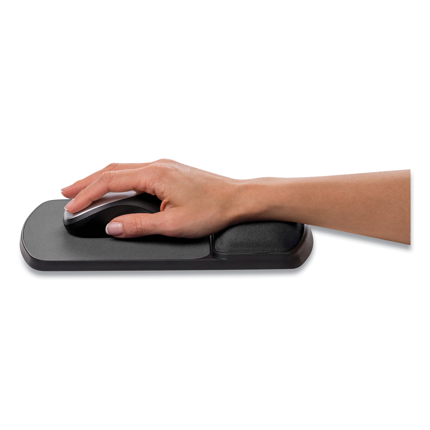 Mouse Pad with Wrist Support with Microban Protection,  x ,  Graphite - BOSS Office and Computer Products