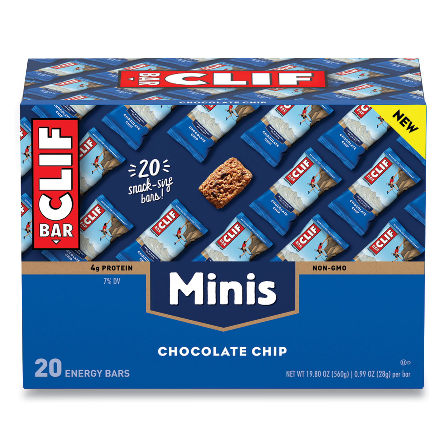  CLIF Bar CCC37654 Energy Bar, Mini Chocolate Chip, 0.99 oz Bar, 20/Box (CBC24395042) 