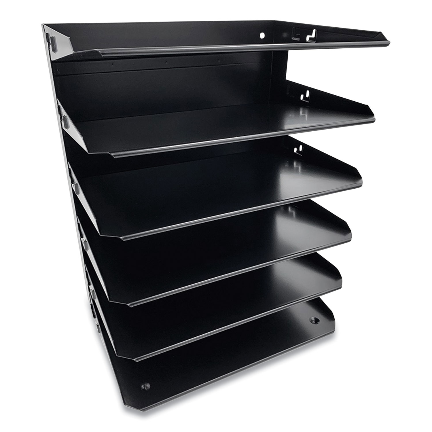 Huron Steel Horizontal File Organizer, 6 Sections, Letter Size Files, 8.75 x 12 x 15, Black