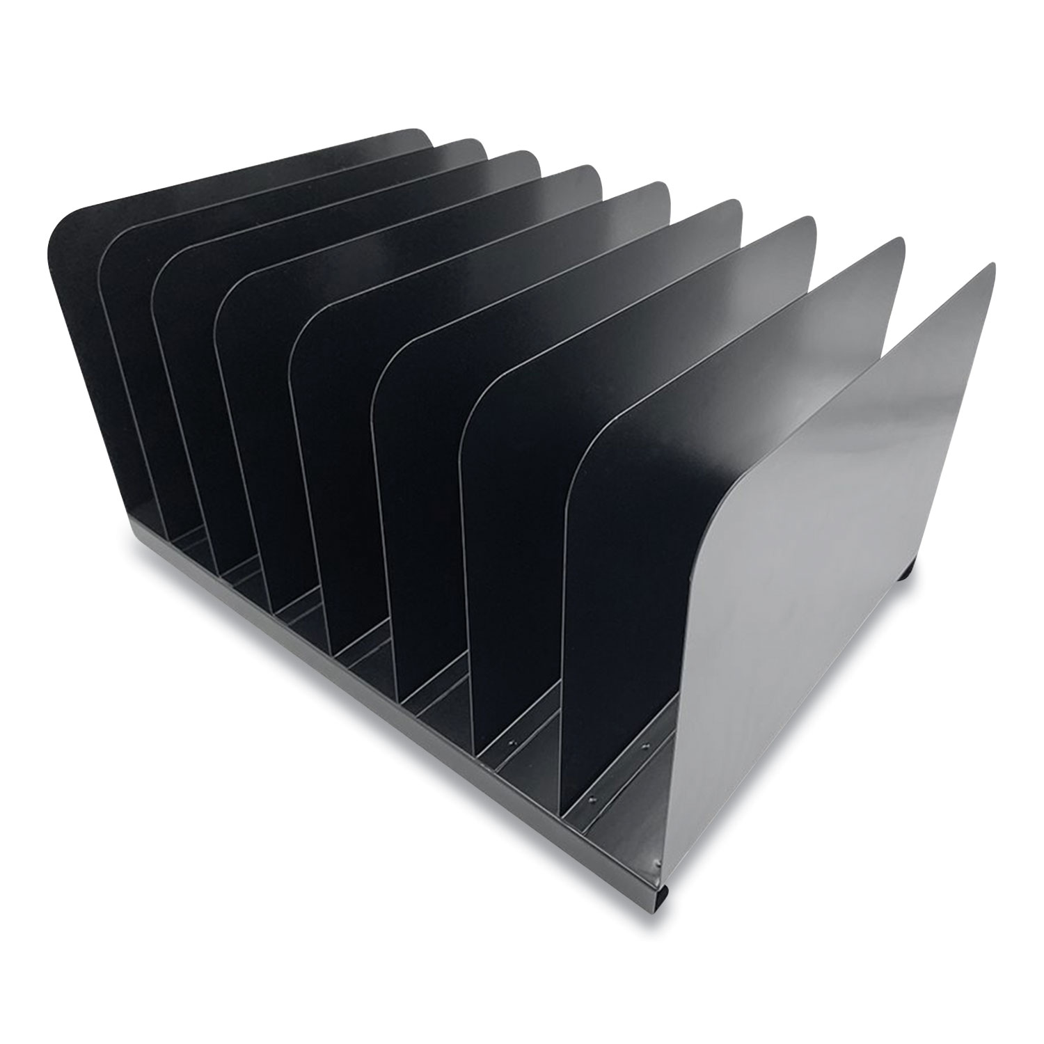 Huron Steel Vertical File Organizer, 8 Sections, Letter Size Files, 11 x 15 x 7.75, Black