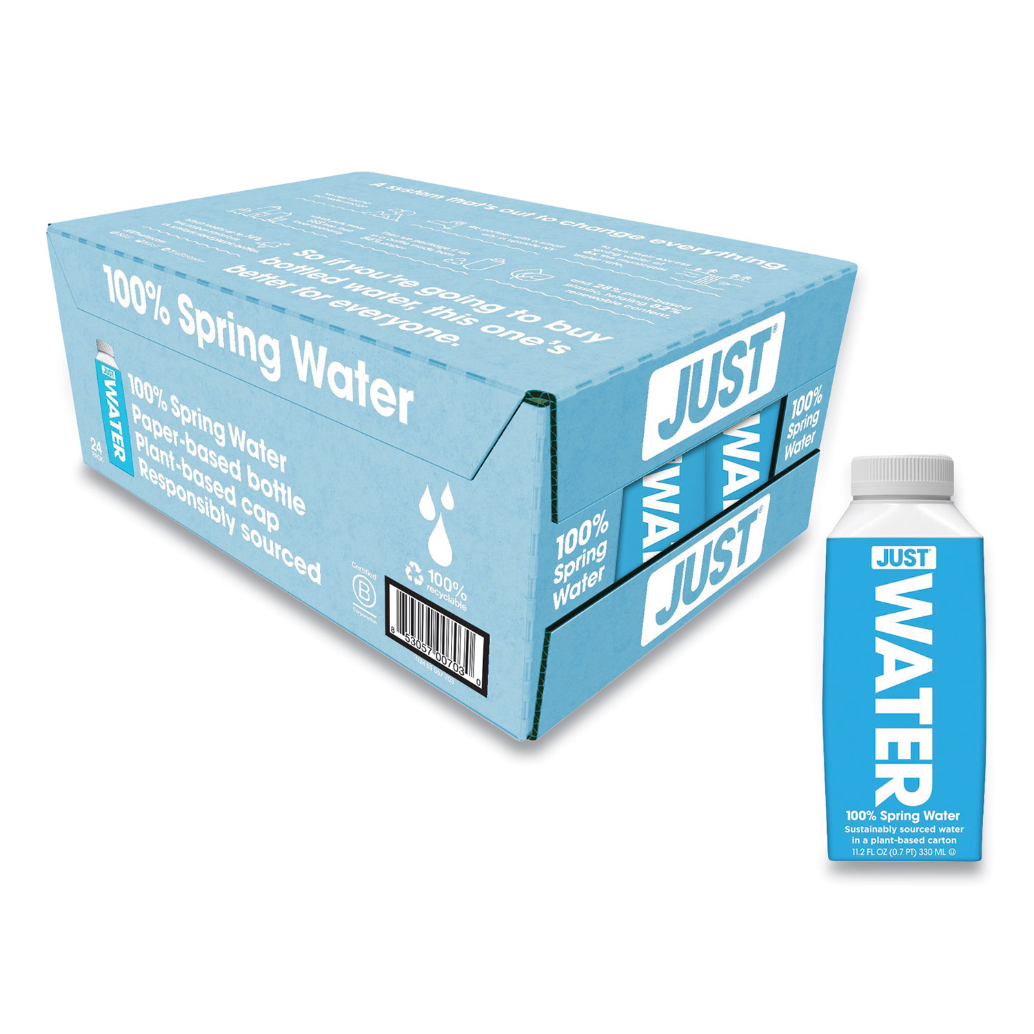  Just Water JGD00703 Spring Water, 11.2 oz, 24/Carton (DEZ24424615) 