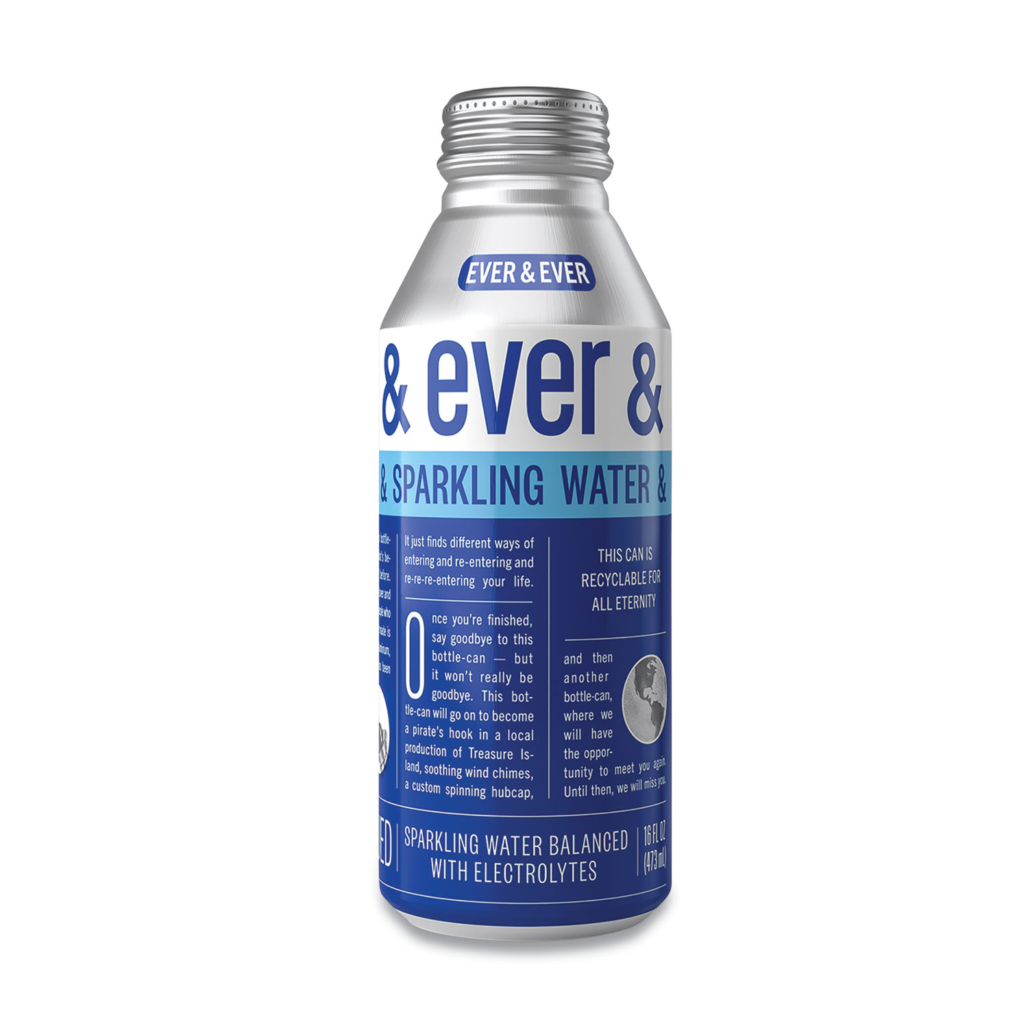 Ever & Ever Reverse Osmosis Sparkling Water, 16 oz Bottle, 12/Carton