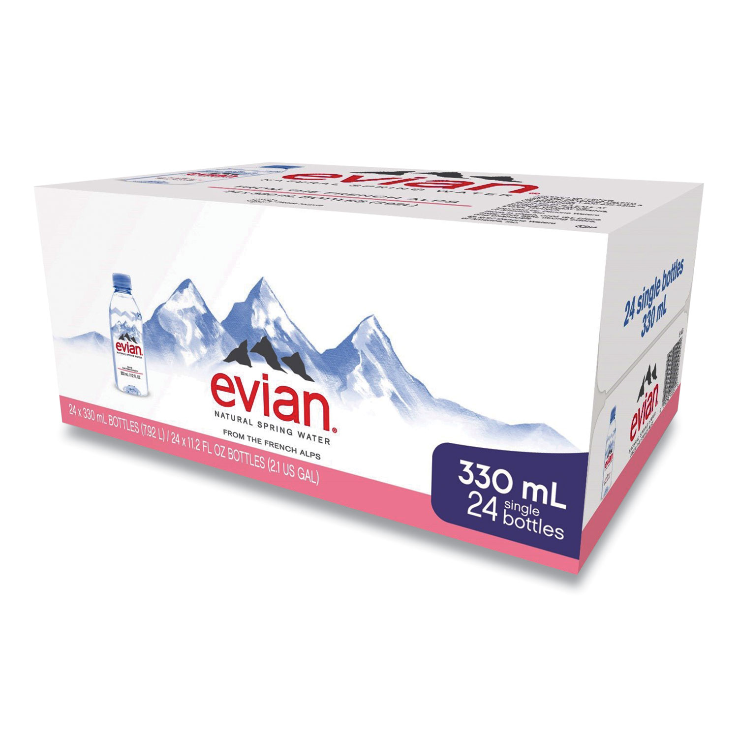  Evian EVI11201 Natural Spring Water, 11.2 oz Bottle, 24/Carton (EVN24419841) 