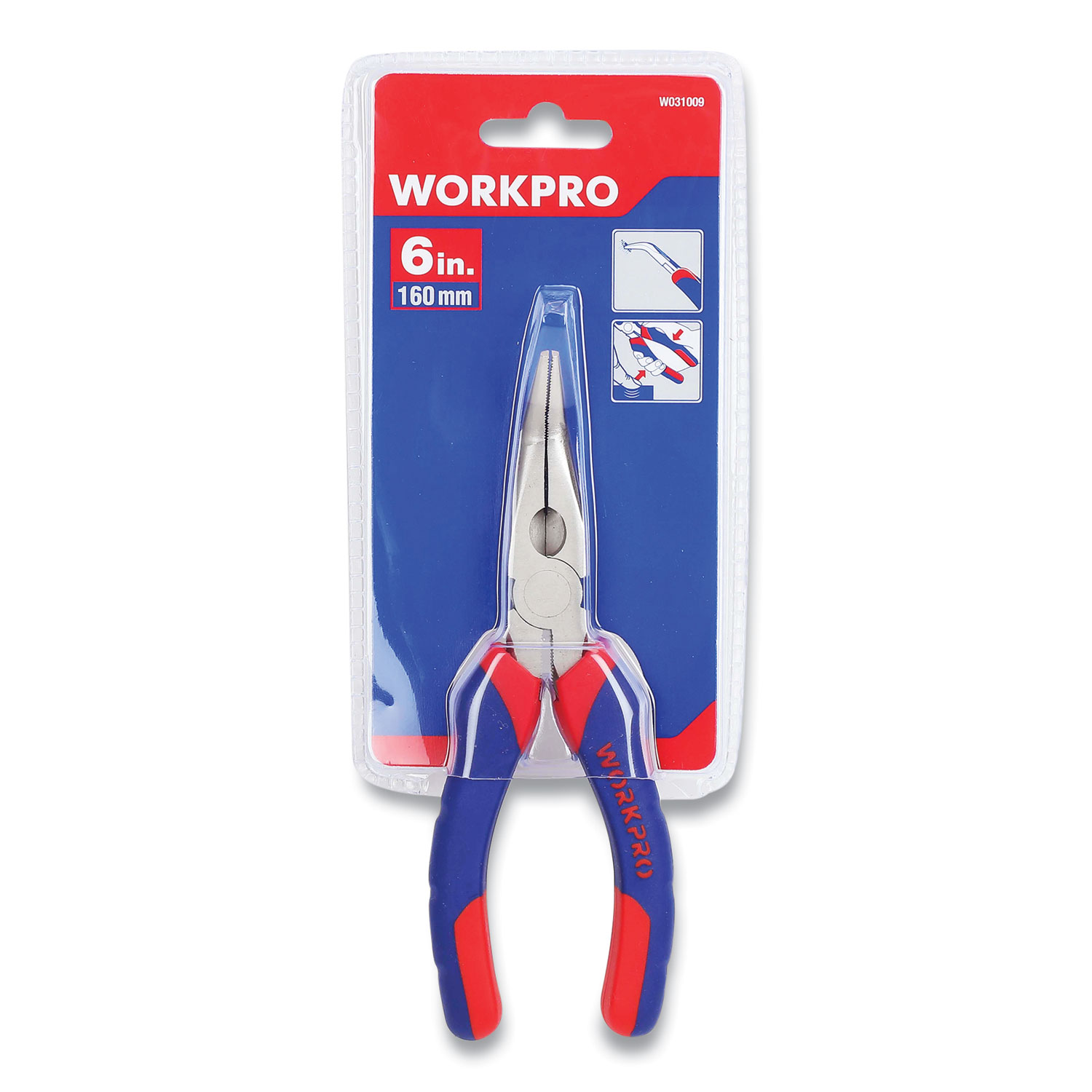 Workpro® 6 Bent Nose Pliers, Carbon Steel