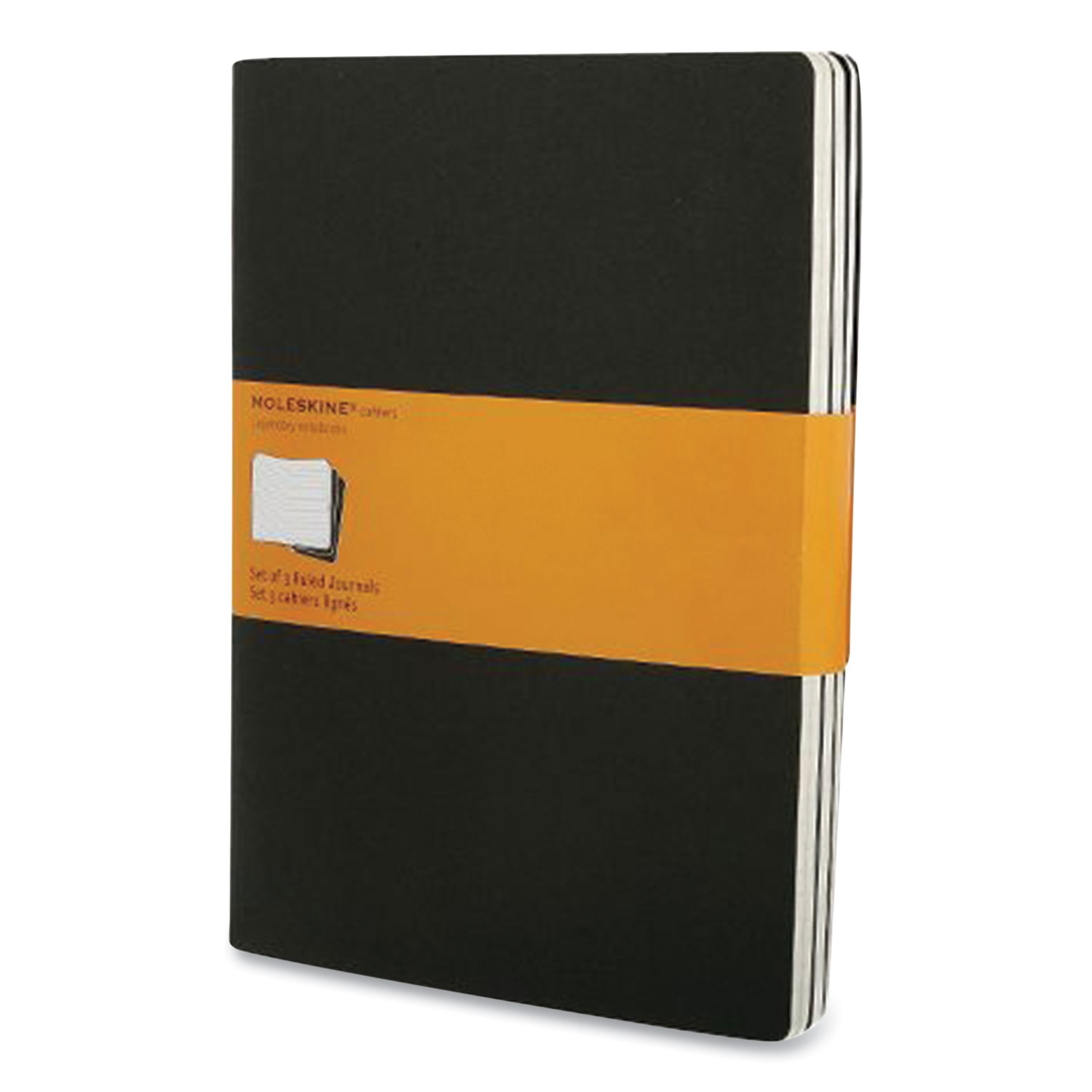Moleskine® Cahier Journal, Quadrille Rule, Black Cover, 7.5 x 10, 3/Pack