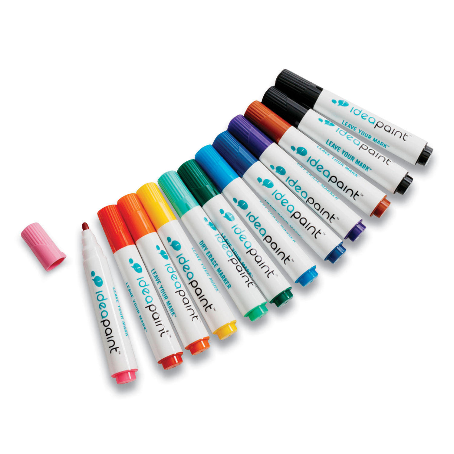  IdeaPaint ACDM120010 Dry Erase Marker, Bullet Tip, Assorted Colors, 12/Pack (IDP24372708) 