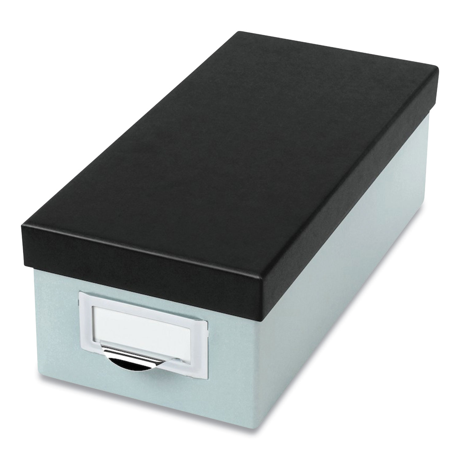 Oxford™ Index Card Storage Box, Holds 1,000 3 x 5 Cards, Pressboard, Blue Fog/Black, 5.5 x 11.5 x 3.88