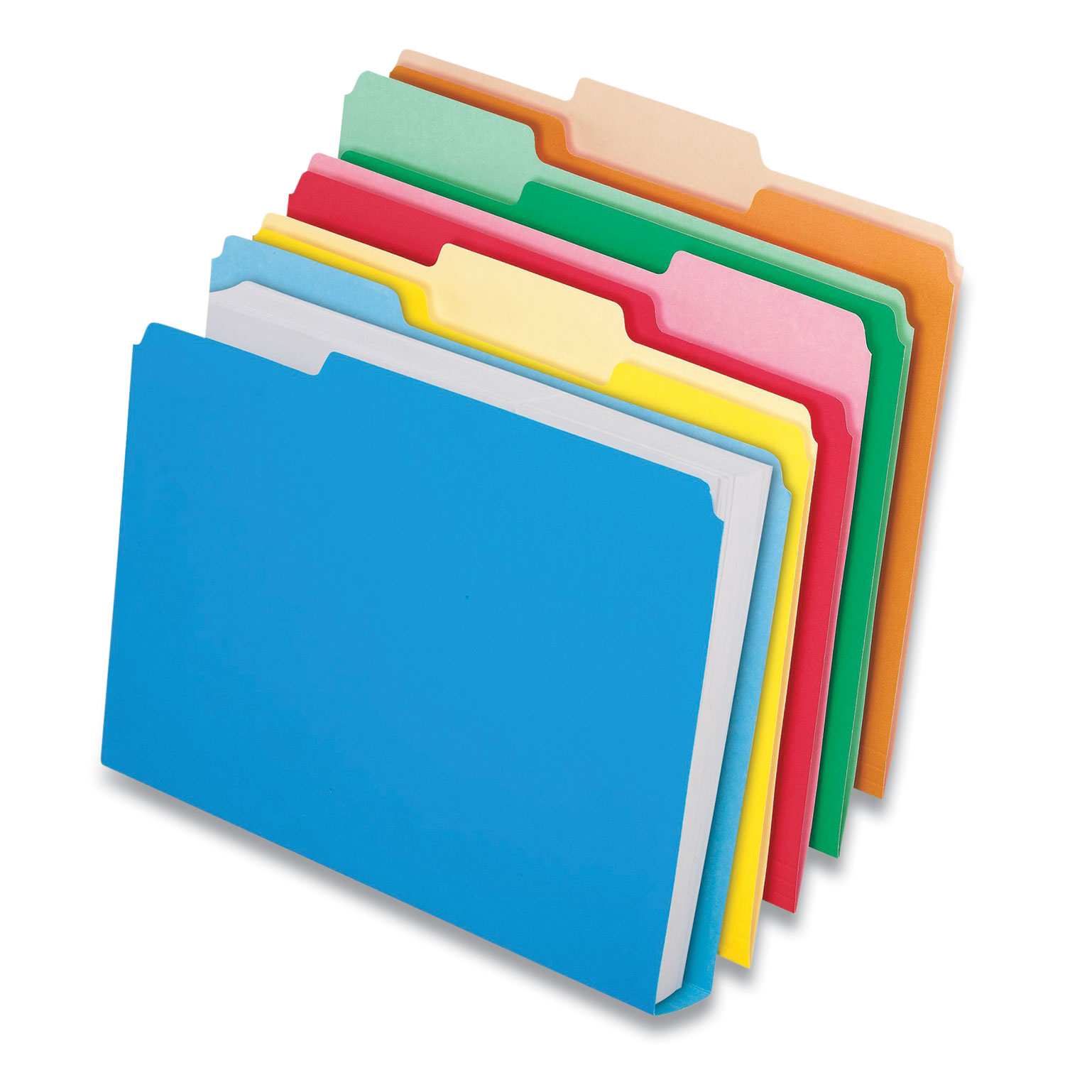 Pendaflex 54458EE Double Stuff File Folders, 1/3-Cut Tabs, Letter Size, Assorted, 24/Pack (PFX444176) 