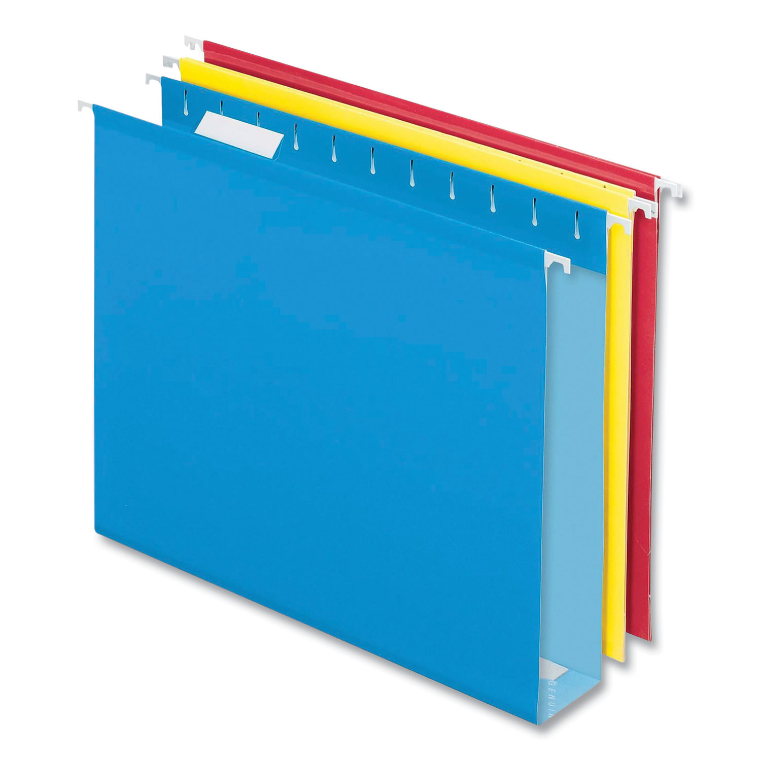 Pendaflex® Colored Reinforced Hanging Folders, 2 Expansion, Letter Size, 1/5-Cut Tab, Assorted, 12/Box