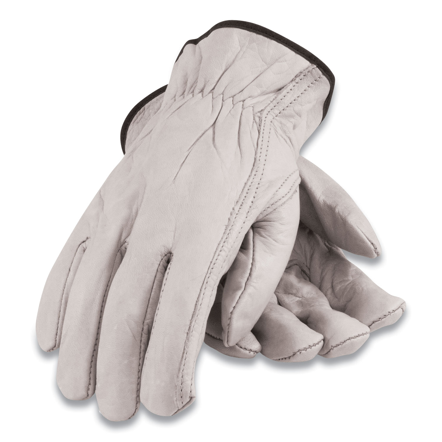  PIP 68-162/XL Top-Grain Cowhide Leather Work Gloves, Economy Grade, X-Large, Gray (PID179724) 