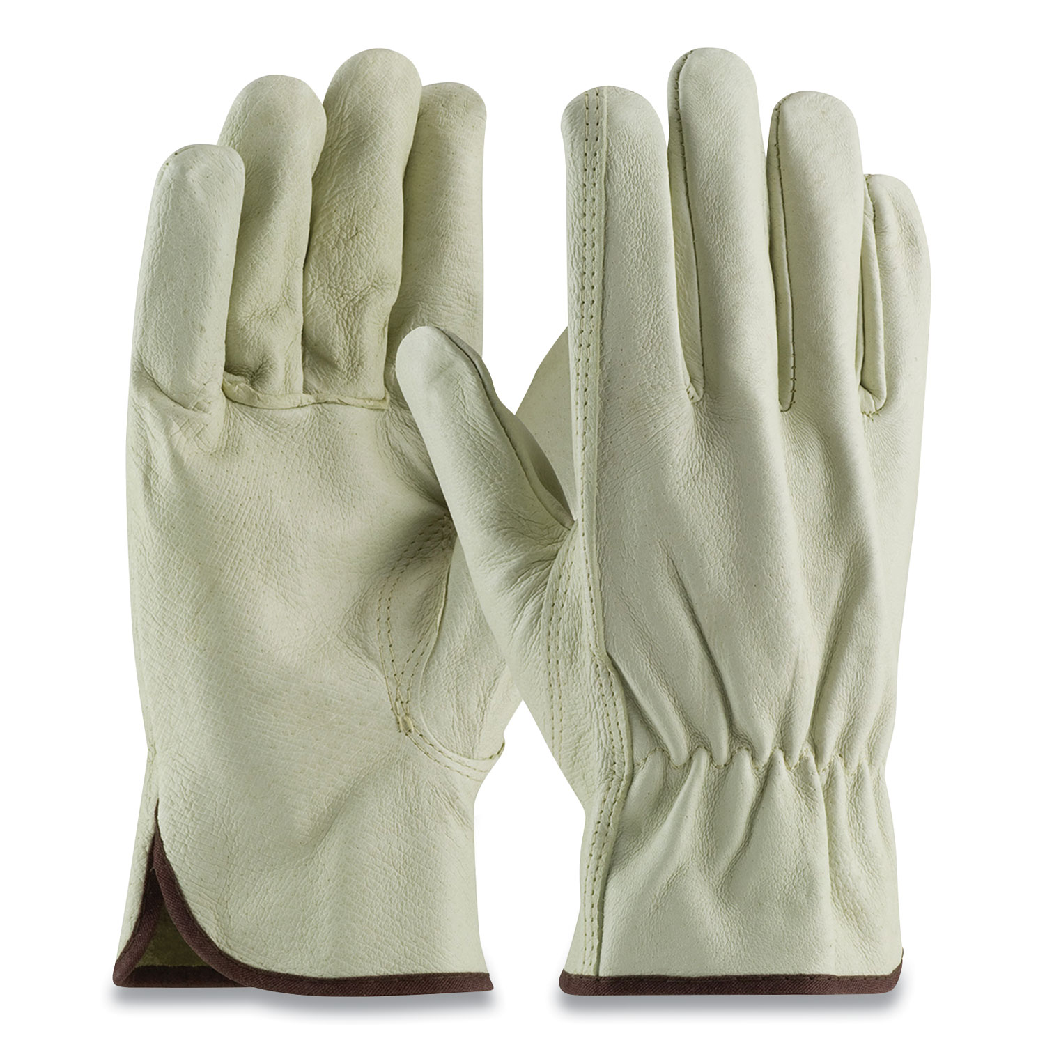 PIP Top-Grain Pigskin Leather Drivers Gloves, Economy Grade, Large, Gray