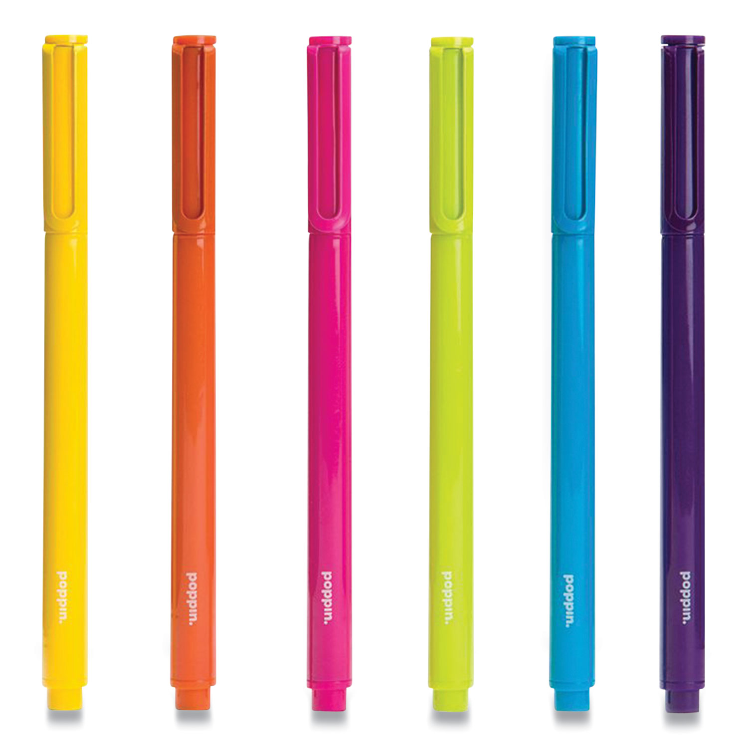 Poppin Signature Stick Ballpoint Pen, Medium 1 mm, Assorted Color Ink/Barrel