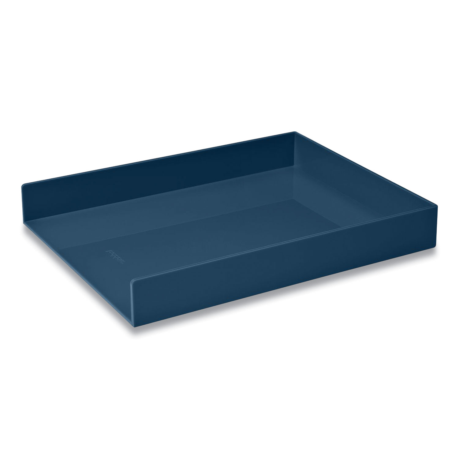 Poppin Stackable Letter Trays, 1 Section, Letter Size Files, 9.75 x 12.5 x 1.75, Slate Blue