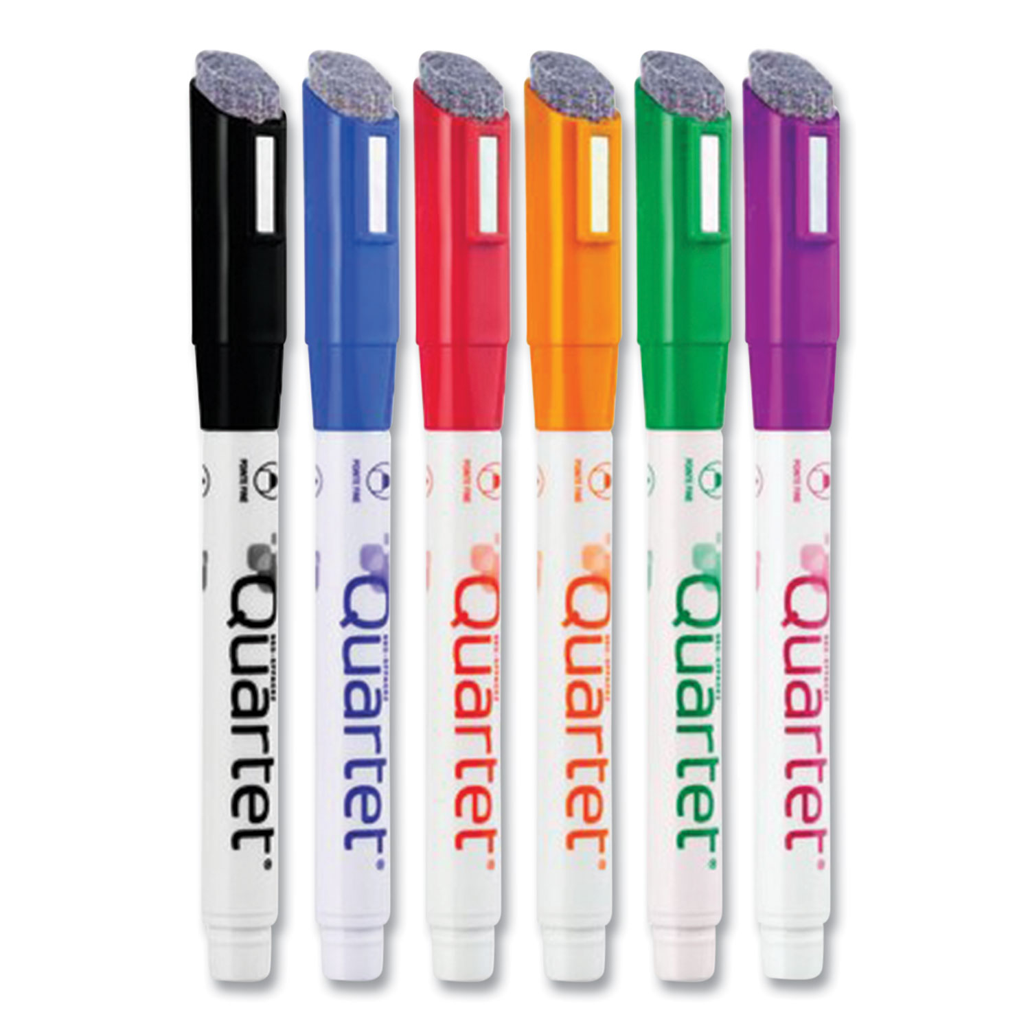Quartet® Low-Odor Dry-Erase Marker, Fine Bullet Tip, Assorted Colors, 6/Pack