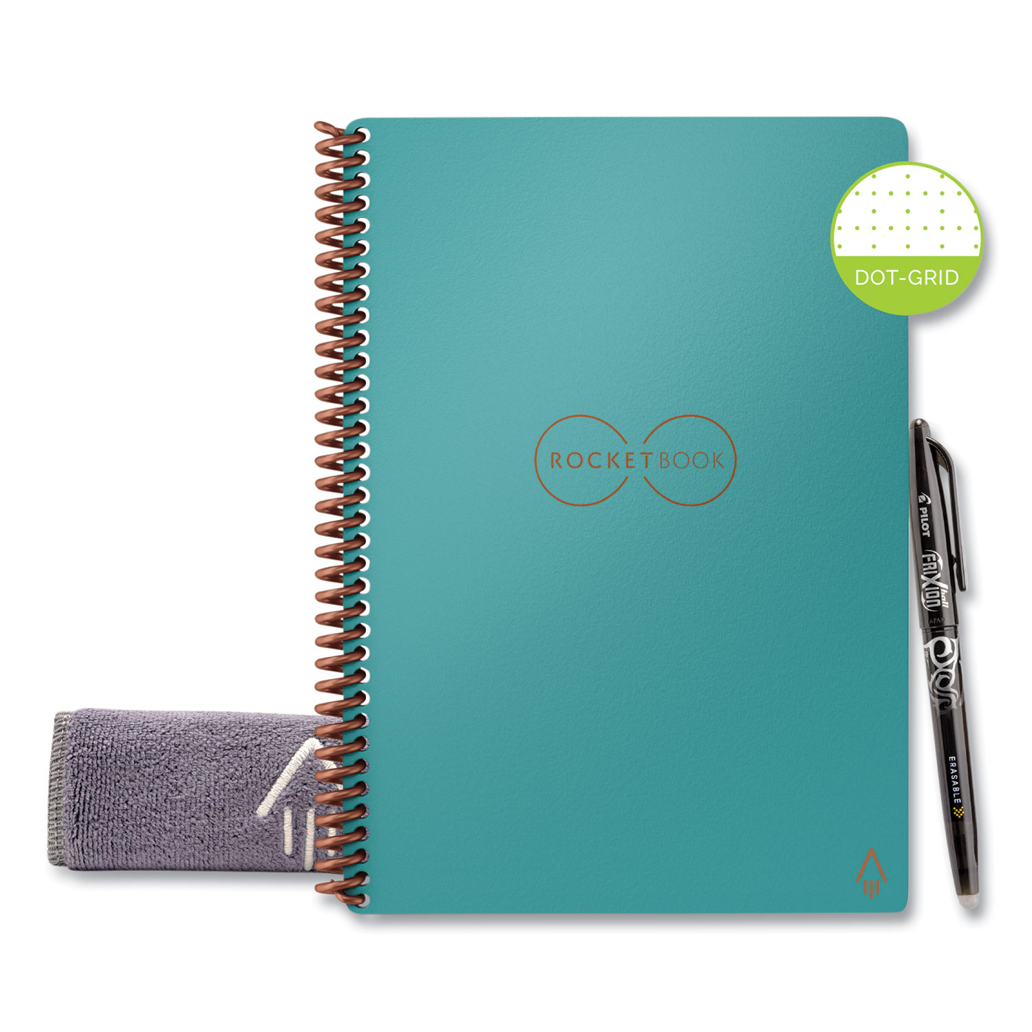  Rocketbook EVR-E-R-CCE Rocketbook Everlast Smart Reusable Notebook, Dotted Rule, Neptune Teal Cover, 6 x 8.8, 18 Sheets (RKB24328139) 