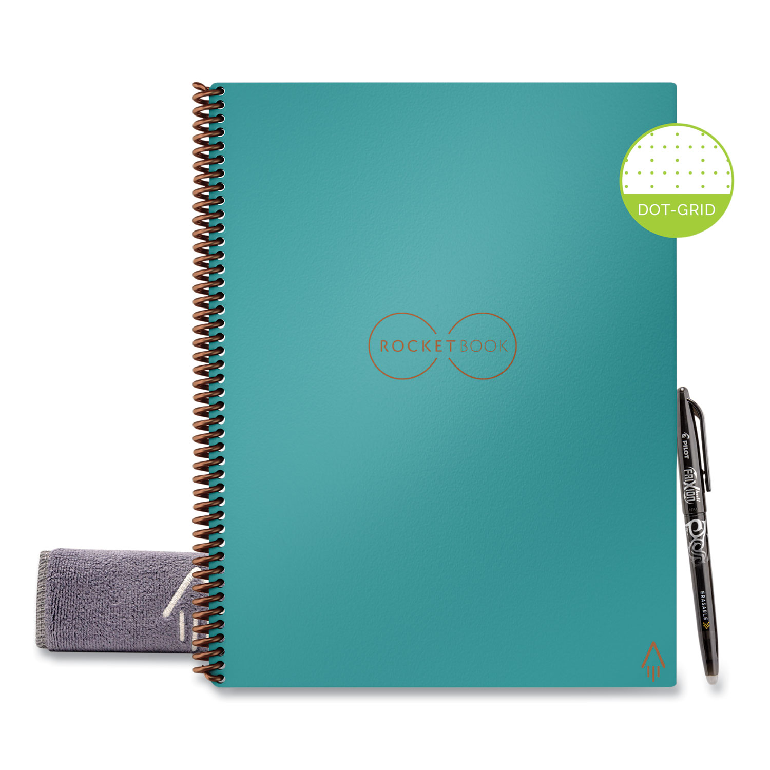  Rocketbook EVR-L-R-CCE Rocketbook Everlast Smart Reusable Notebook, Dotted Rule, Neptune Teal Cover, 8.5 x 11, 16 Sheets (RKB24328141) 