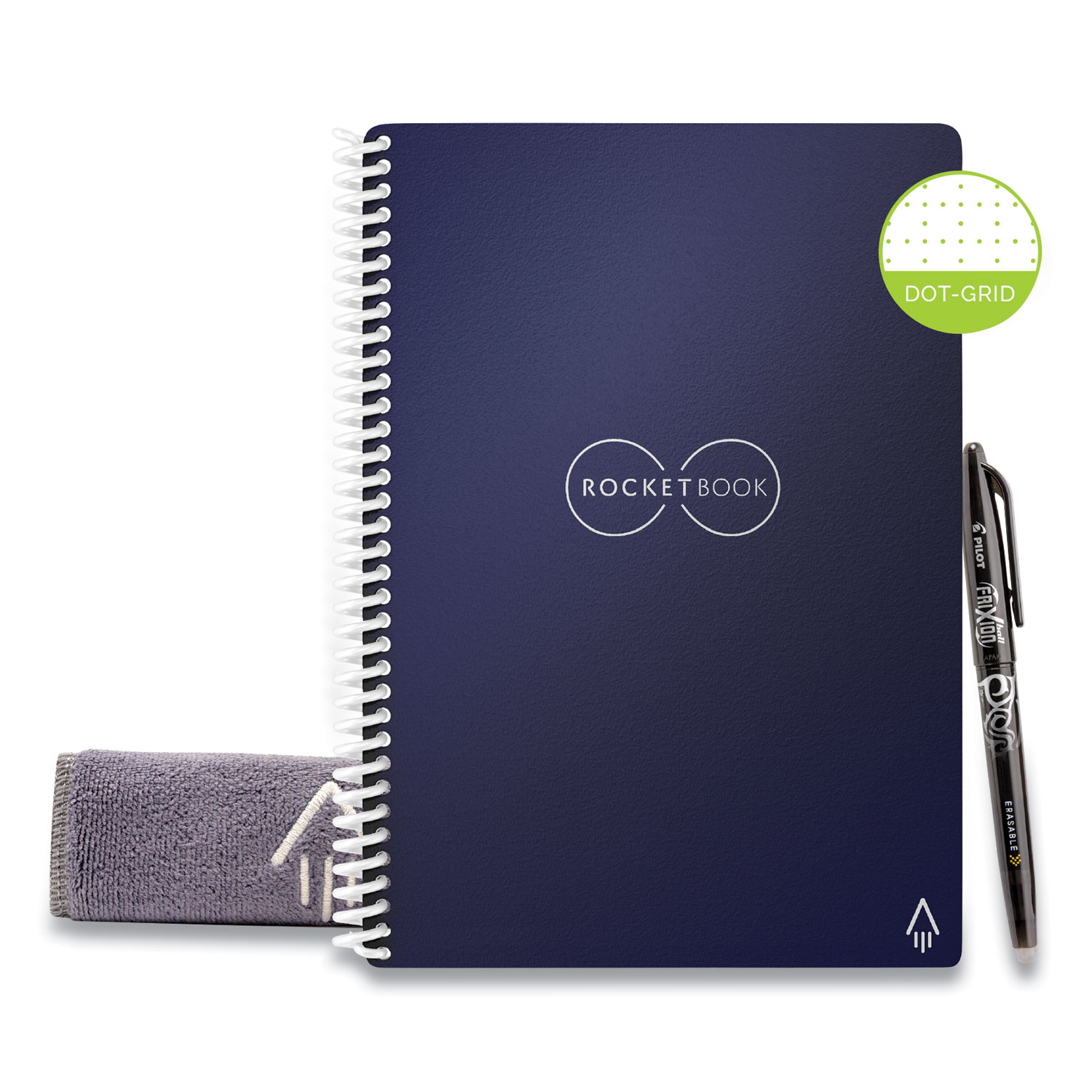  Rocketbook EVR-E-R-CDF Rocketbook Everlast Smart Reusable Notebook, Dotted Rule, Midnight Blue Cover, 6 x 8.8, 18 Sheets (RKB24328143) 