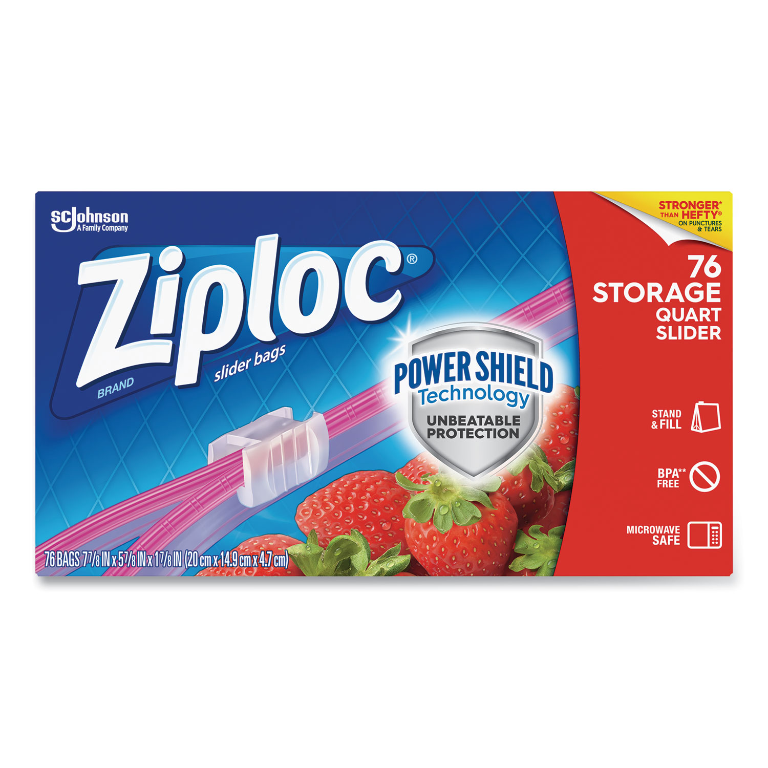  Ziploc 316490 Slider Storage Bags, 1 qt, 5.88 x 7.88, Clear, 9/Carton (SJN316490) 