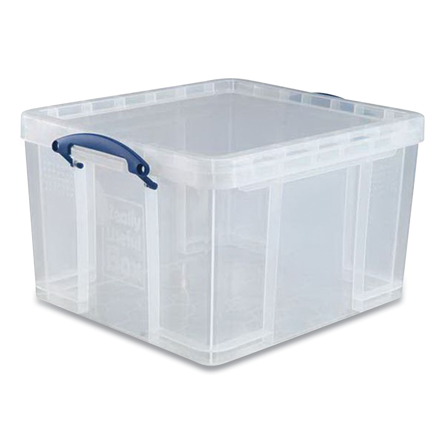Really Useful Box® Snap-Lid Storage Bin, 11.09 gal, 17.31 x 20.5 x 12.25, Clear/Blue