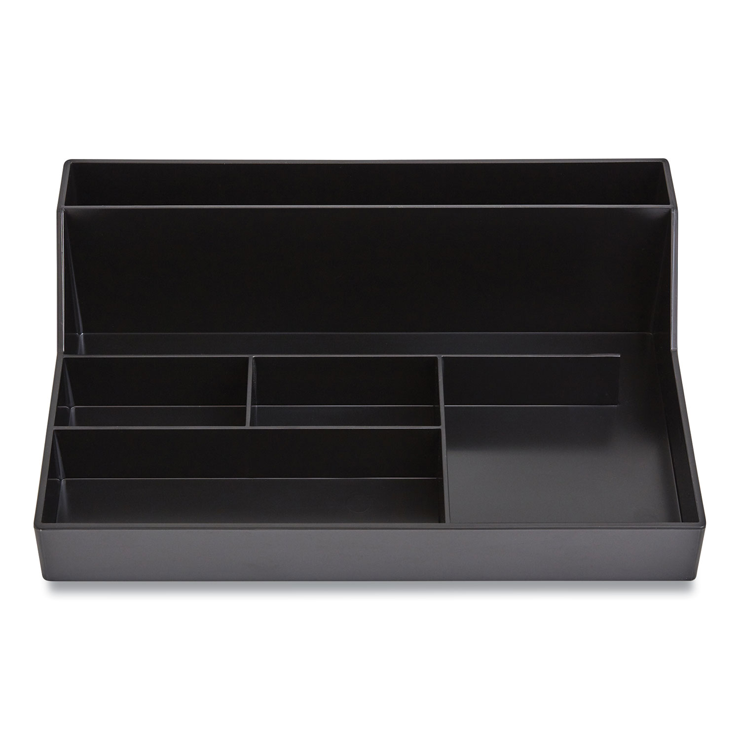 Plastic Desktop Organizer, 6 Compartments, 6.81 x 9.84 x 2.75, Black