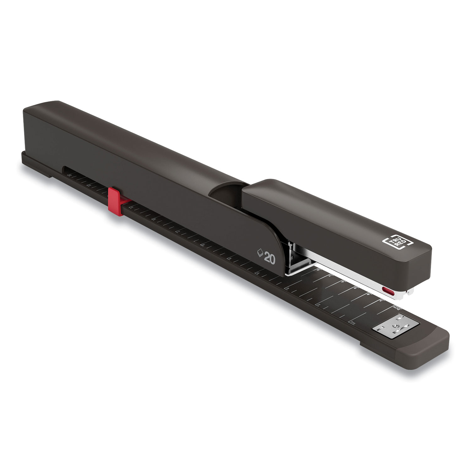 Long Reach Stapler, 20-Sheet Capacity, 12″ Throat, Black