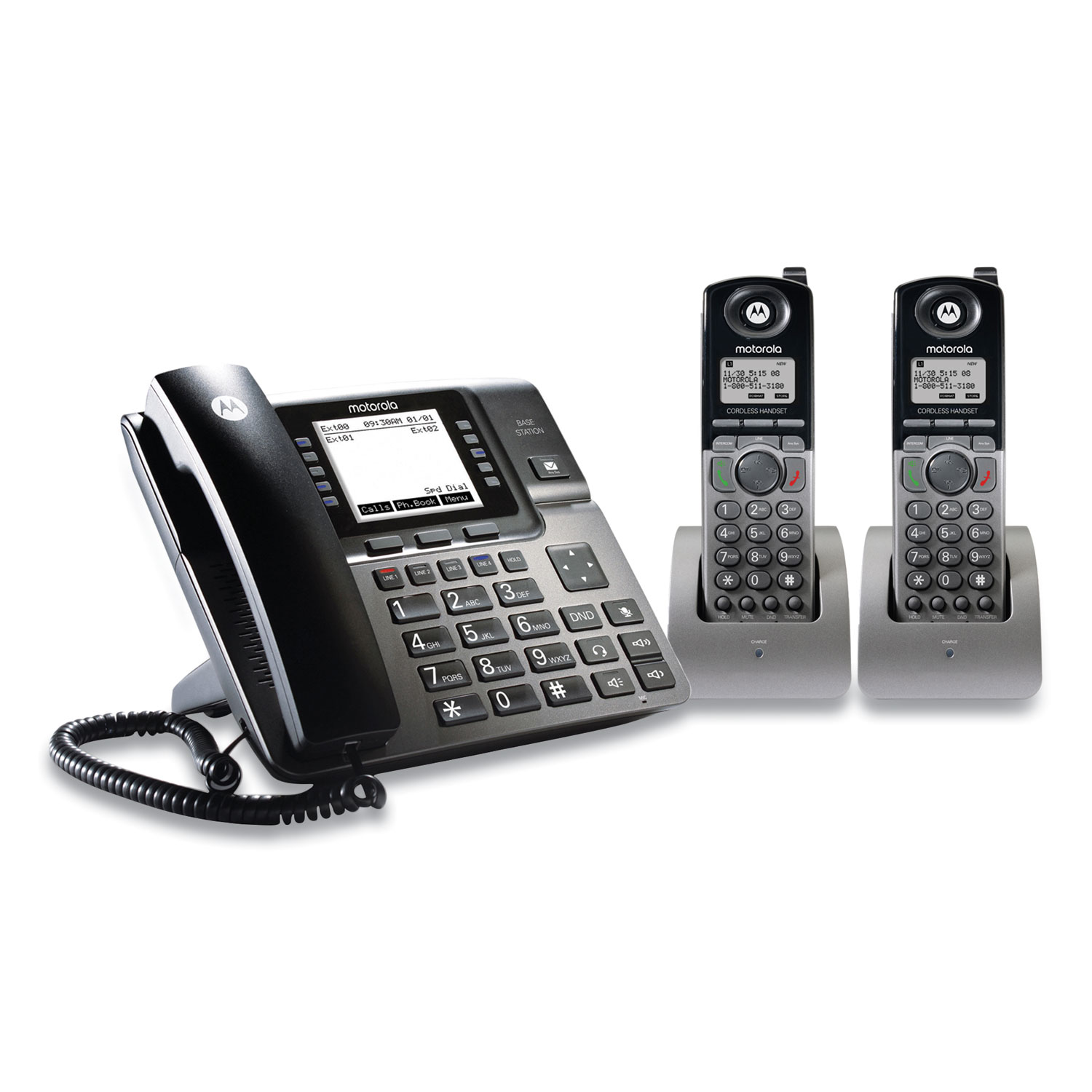 Motorola ML1002H Unison 1-4 Line Wireless Phone System Bundle, 2 Additional Cordless Handsets (MTRML1002H) 