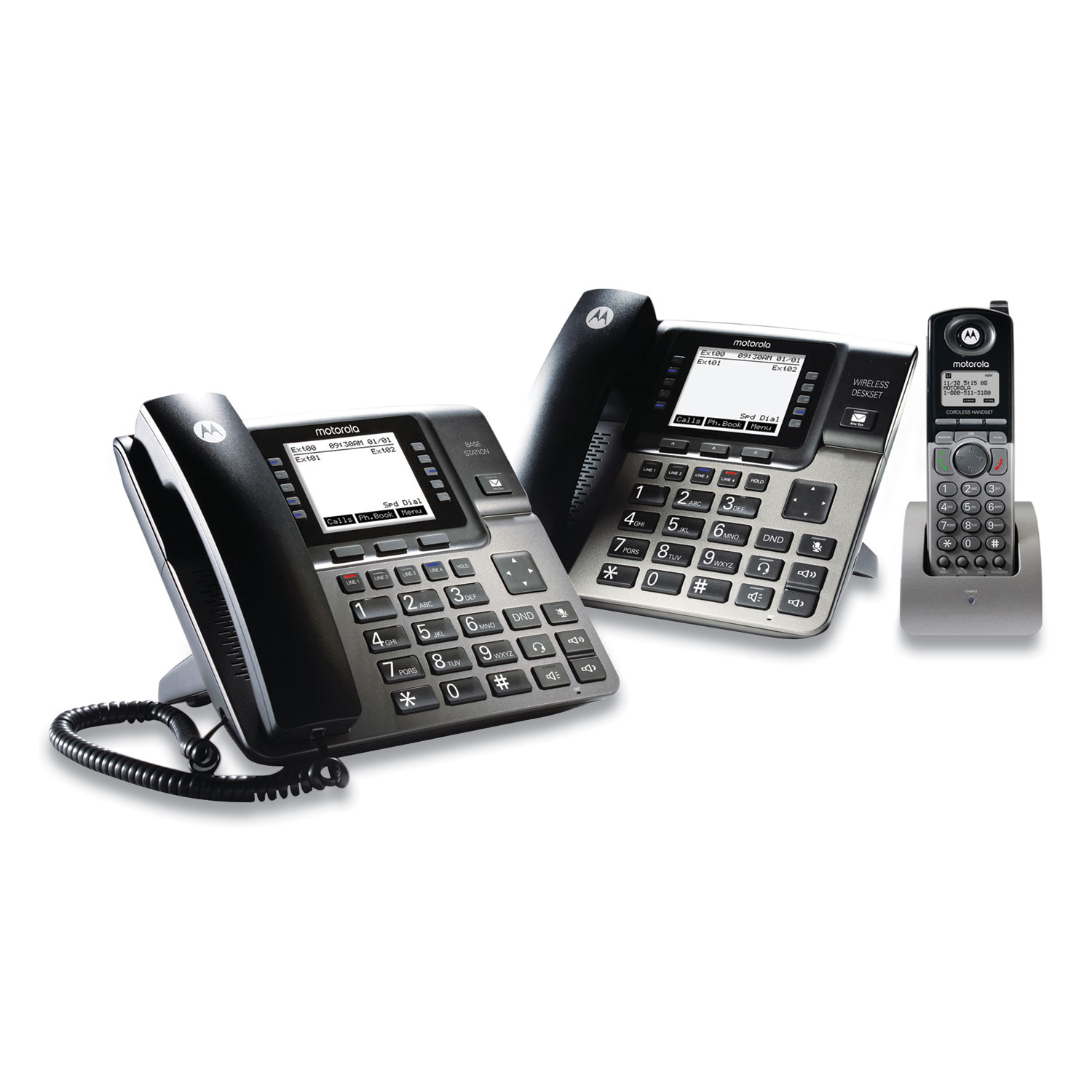  Motorola ML1002S Unison 1-4 Line Wireless Phone System Bundle, with 1 Deskphone, 1 Cordless Handset (MTRML1002S) 