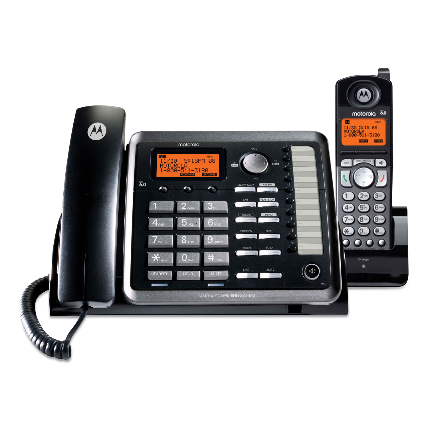  Motorola ML25255 ViSYS 25255RE2 Two-Line Corded/Cordless Phone System with Answering System (MTRML25255) 