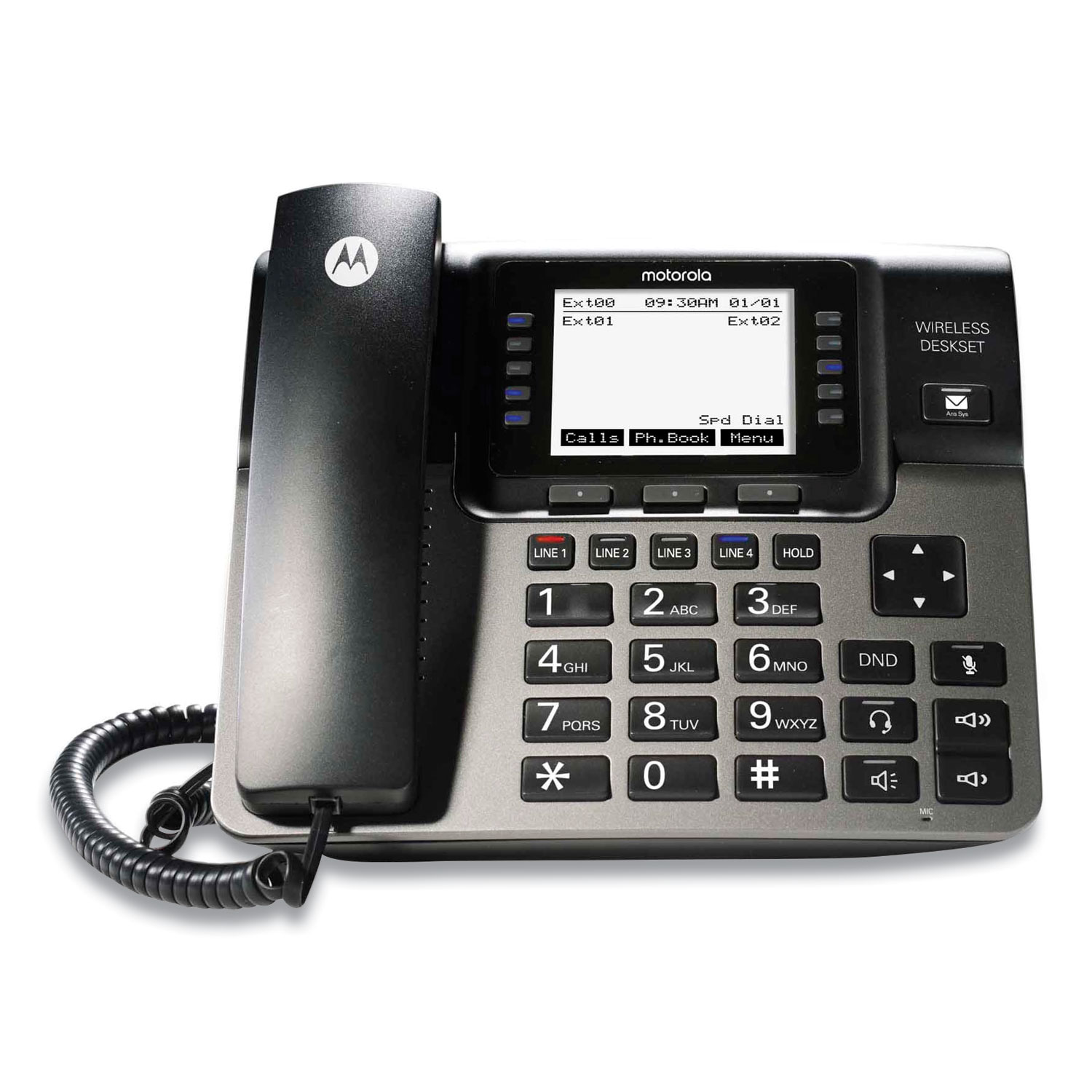  Motorola ML1100 Unison 1–4 Line Corded/Cordless System, Cordless Desk Phone (MTRML1100) 