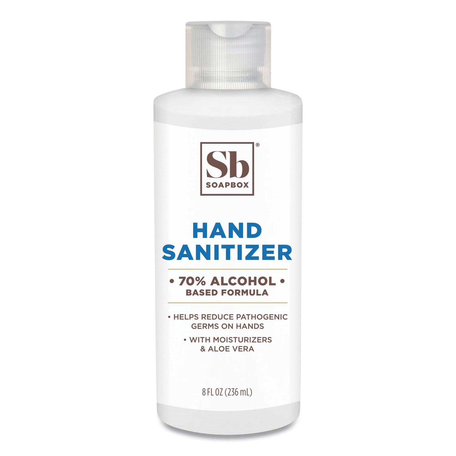  Soapbox 77141 Gel Hand Sanitizer, 8 oz Bottle with Dispensing Cap, Unscented (SBX77141EA) 