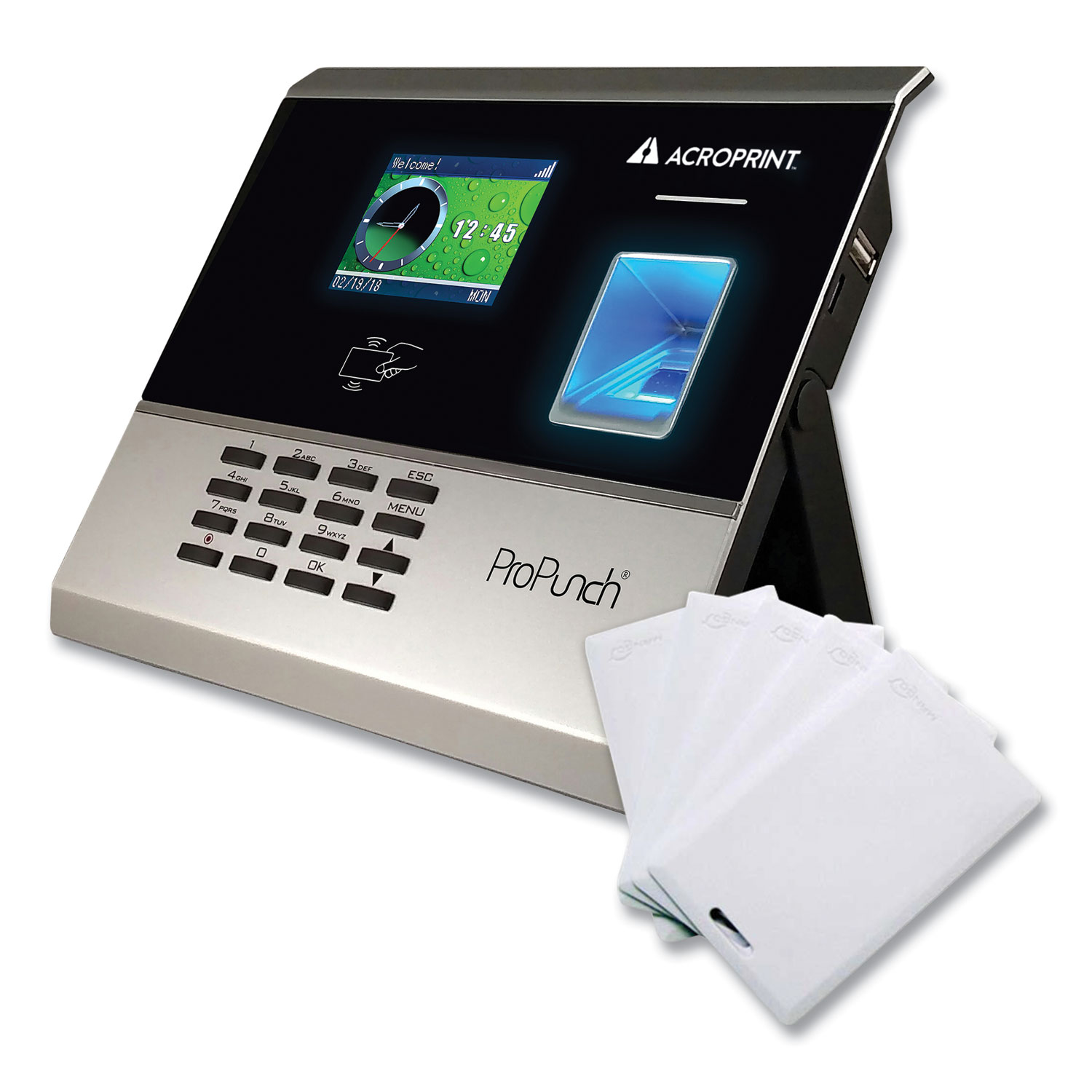 Acroprint® ProPunch Biometric and Proximity Bundle, Black