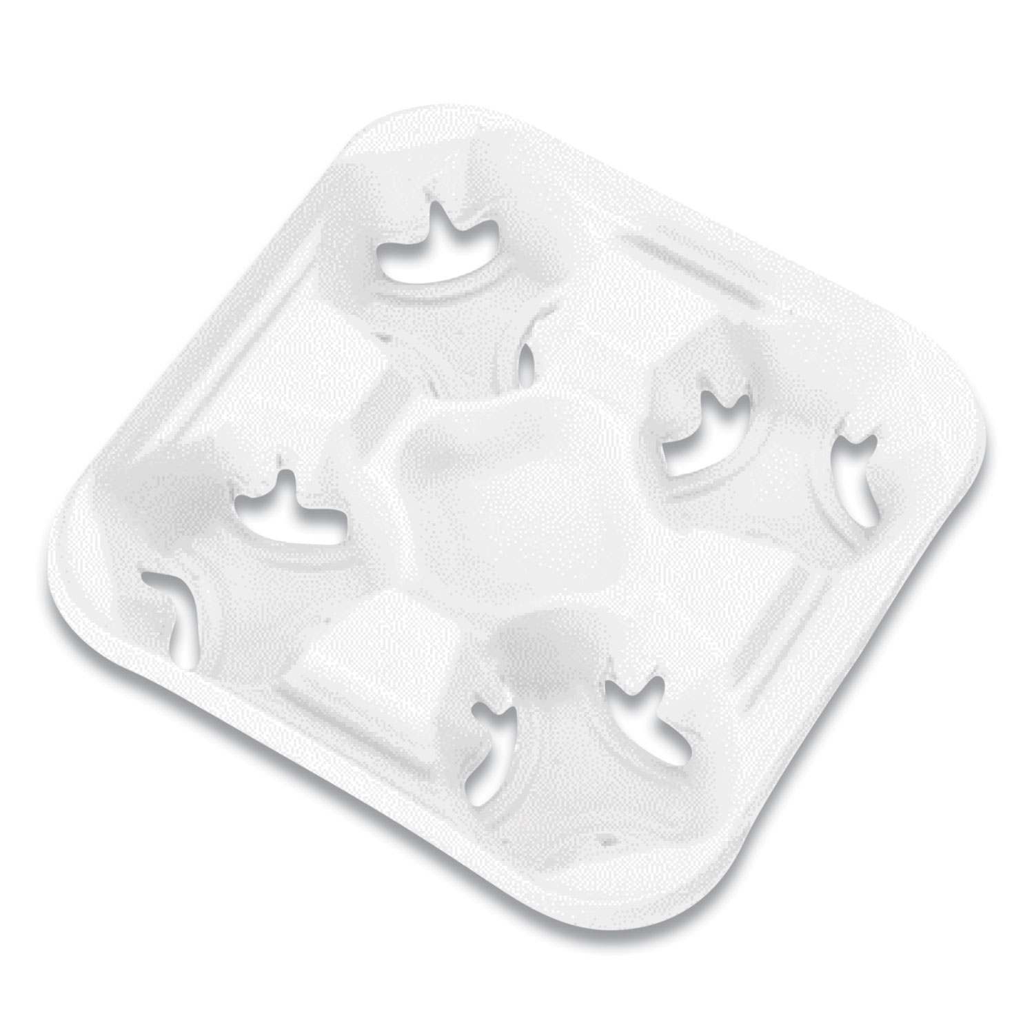 Chinet® StrongHolder Molded Fiber Cup Tray, 8-32 oz, Four Cups, White, 300/Carton