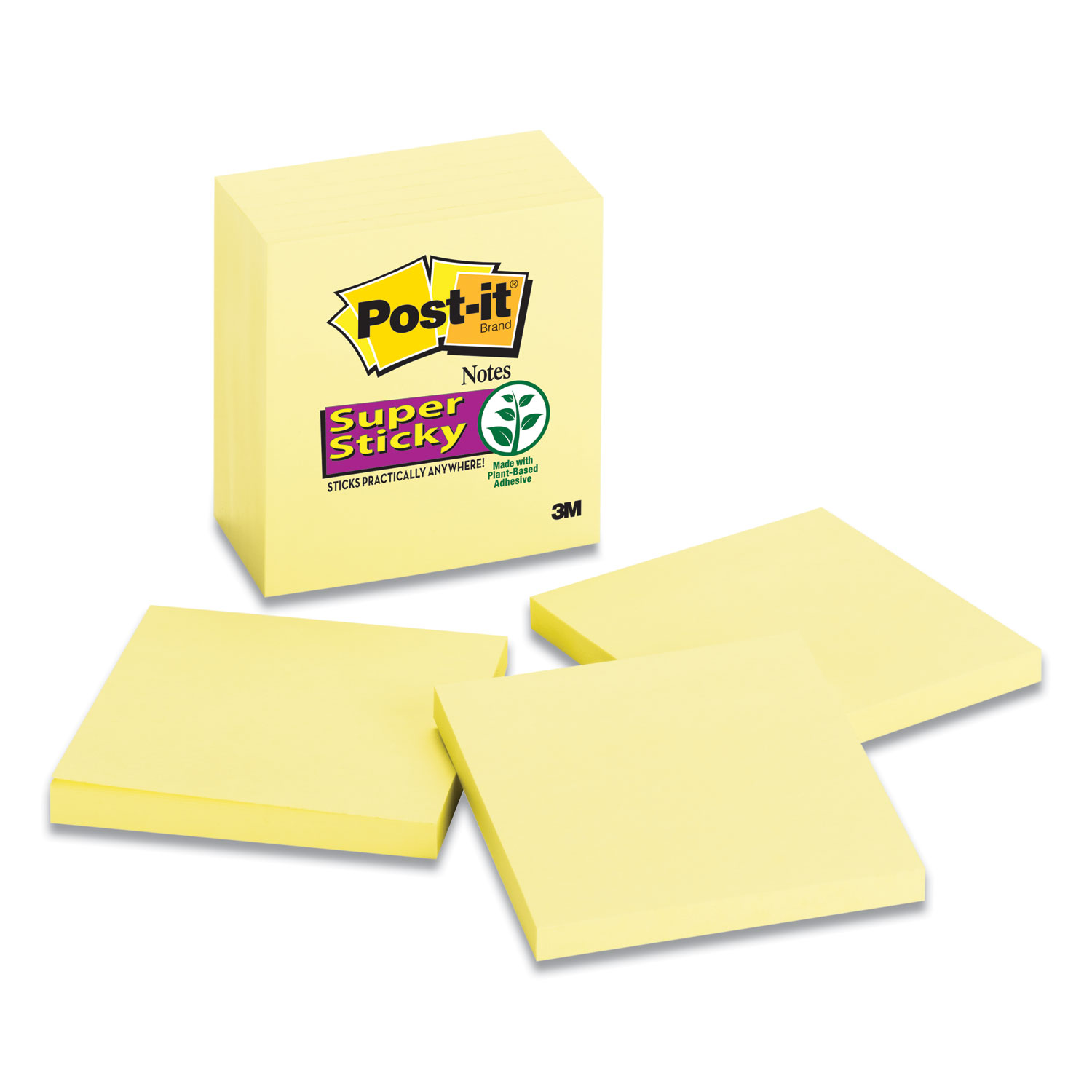  Post-it Notes Super Sticky 654-5SSCY Canary Yellow Note Pads, 3 x 3, 90-Sheet, 5/Pack (MMM6545SSCY) 