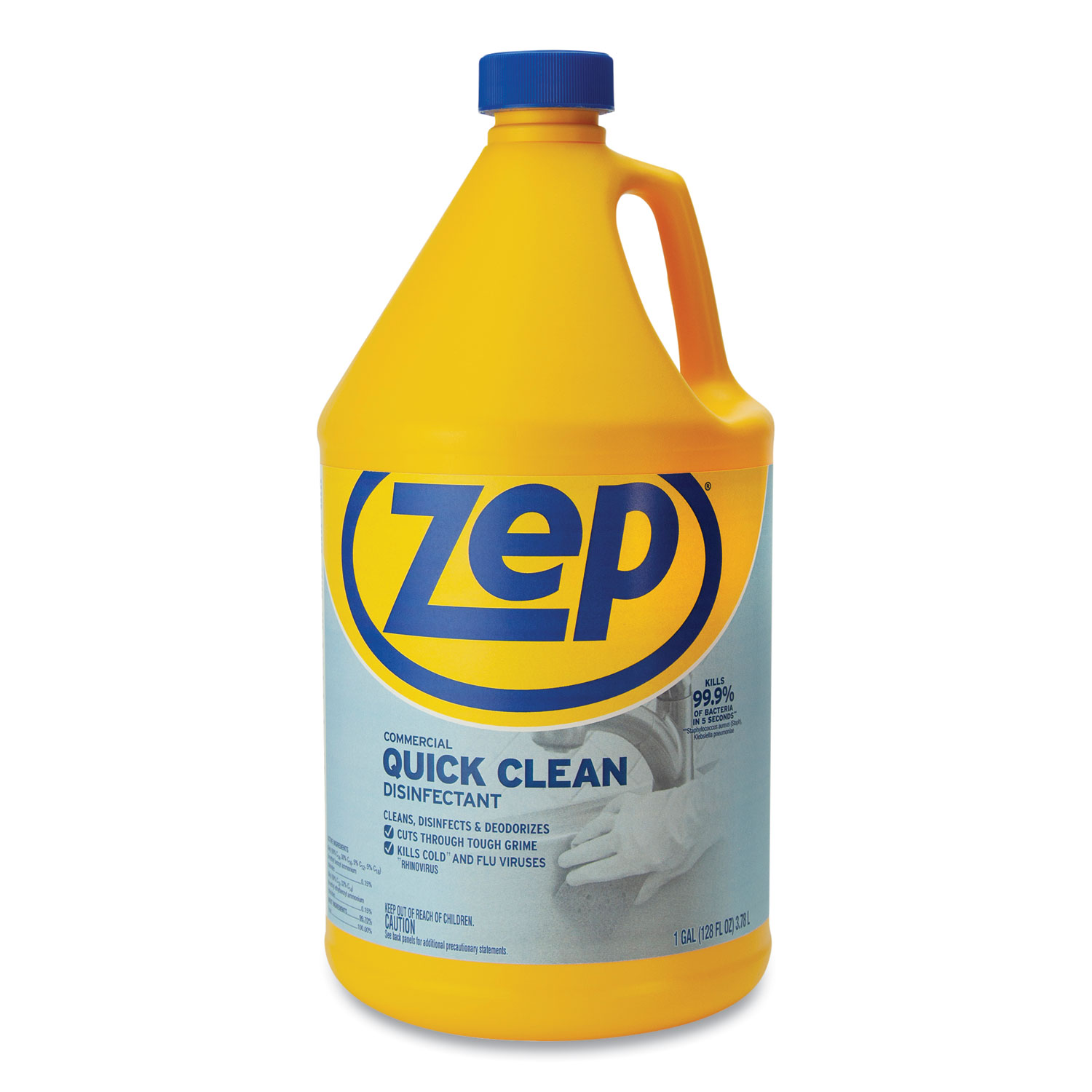  Zep ZUQCD128 Quick Clean Disinfectant, Fresh, 1 gal Jug, 4/Carton (ZPPZUQCD128) 
